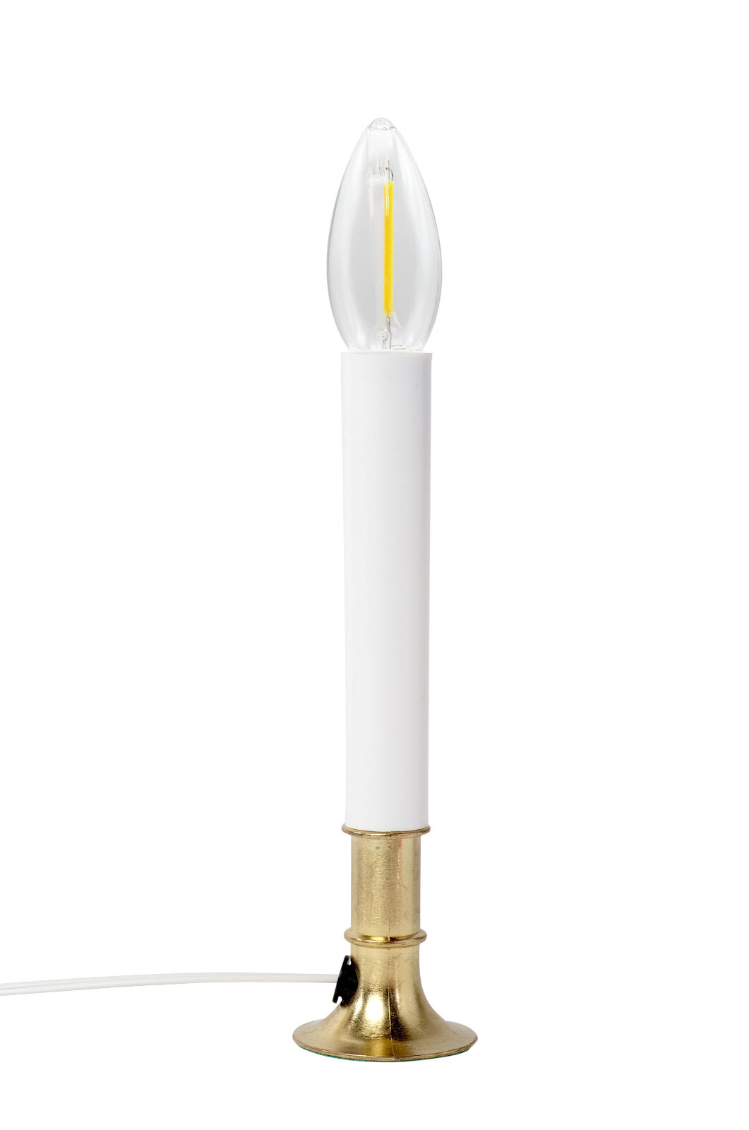 Electric Window Candle Lamp w/ Brass Plated Base, On/Off Switch, LED Light Bulb