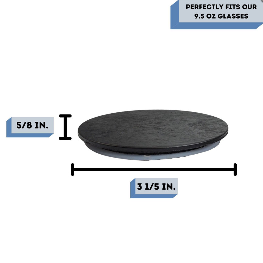 Black Wood Candle Jar Lids – Fits 9.5 Oz Monticiano (Pack of 12)