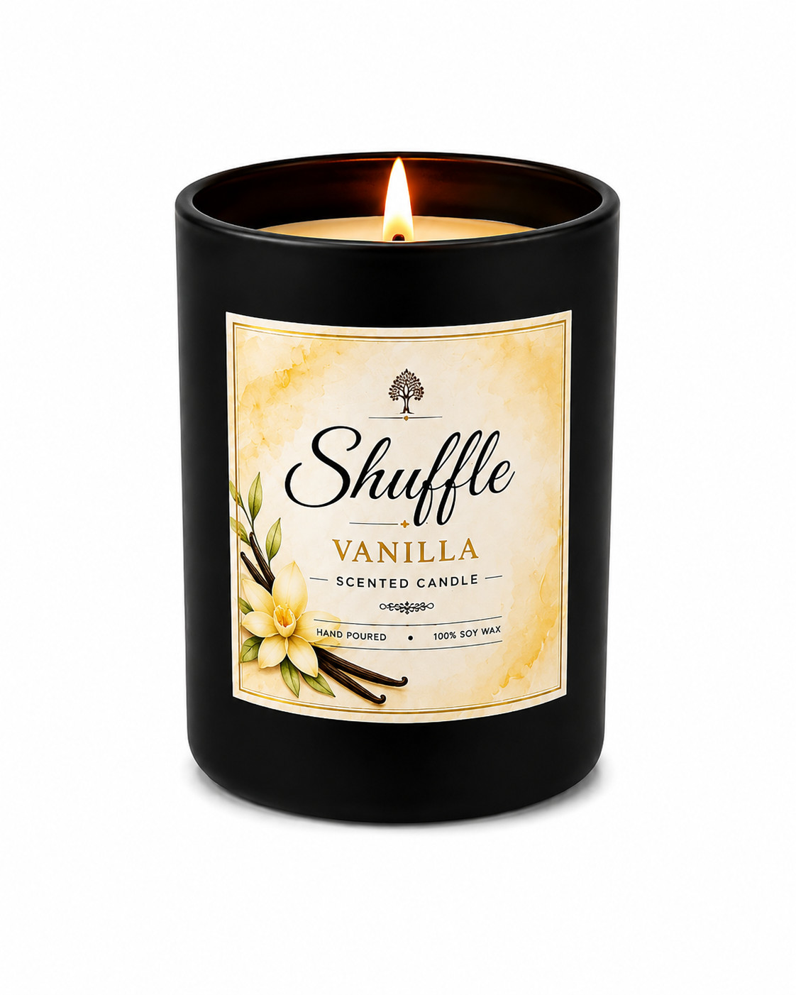 Luxury 450g Vanilla Scented Soy Wax Candle | 40-45 Hrs Burn Time | Aromatherapy