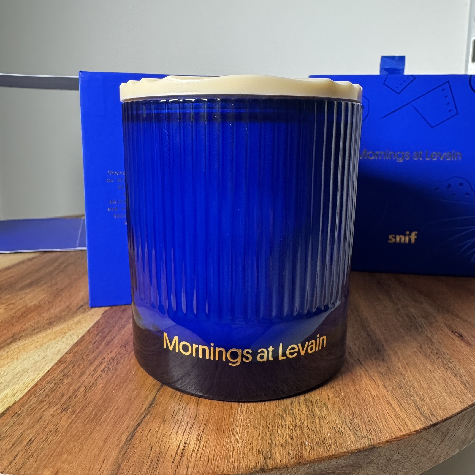 Snif Mornings At Levain Candle New In Box 2 Wick 8.5 oz Glass Jar, Soy Wax Blend