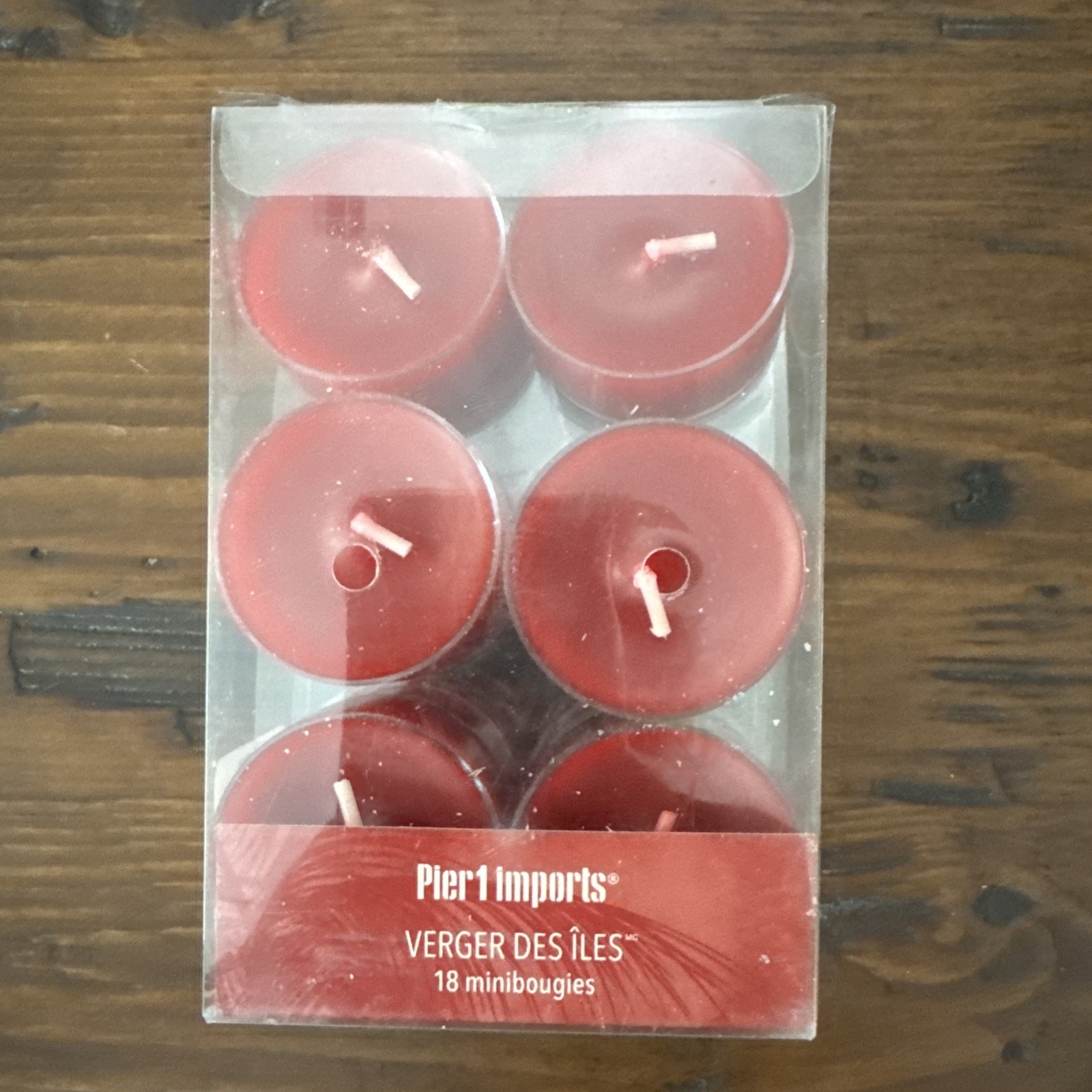 Pier 1 Imports Discontinued Red Island Orchard #15 Tea-lights Candles Open Box