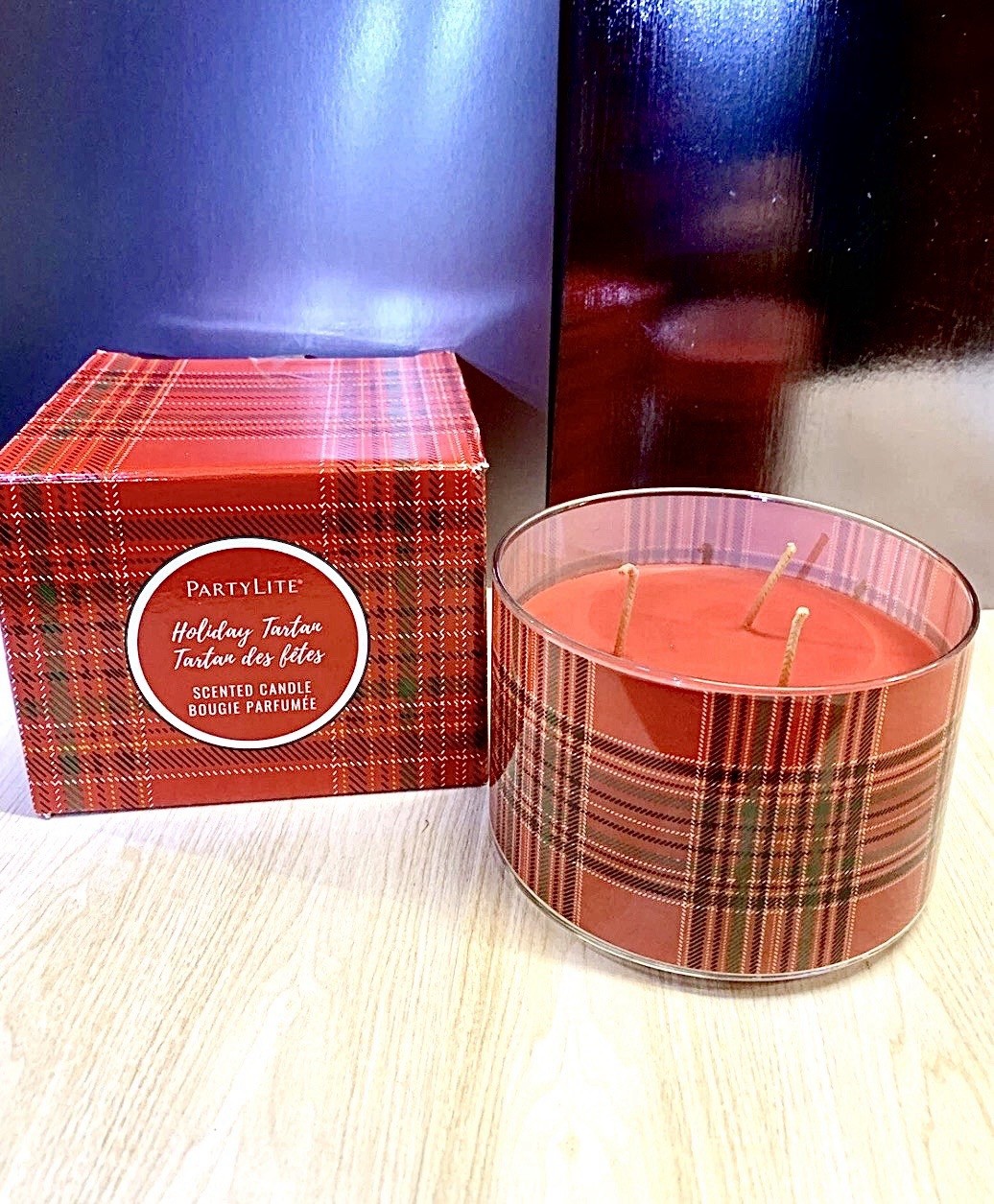 PartyLite Candles 3 Wick Holiday Jar 6” Dia. Candle WINTER BERRIES Scented NIB