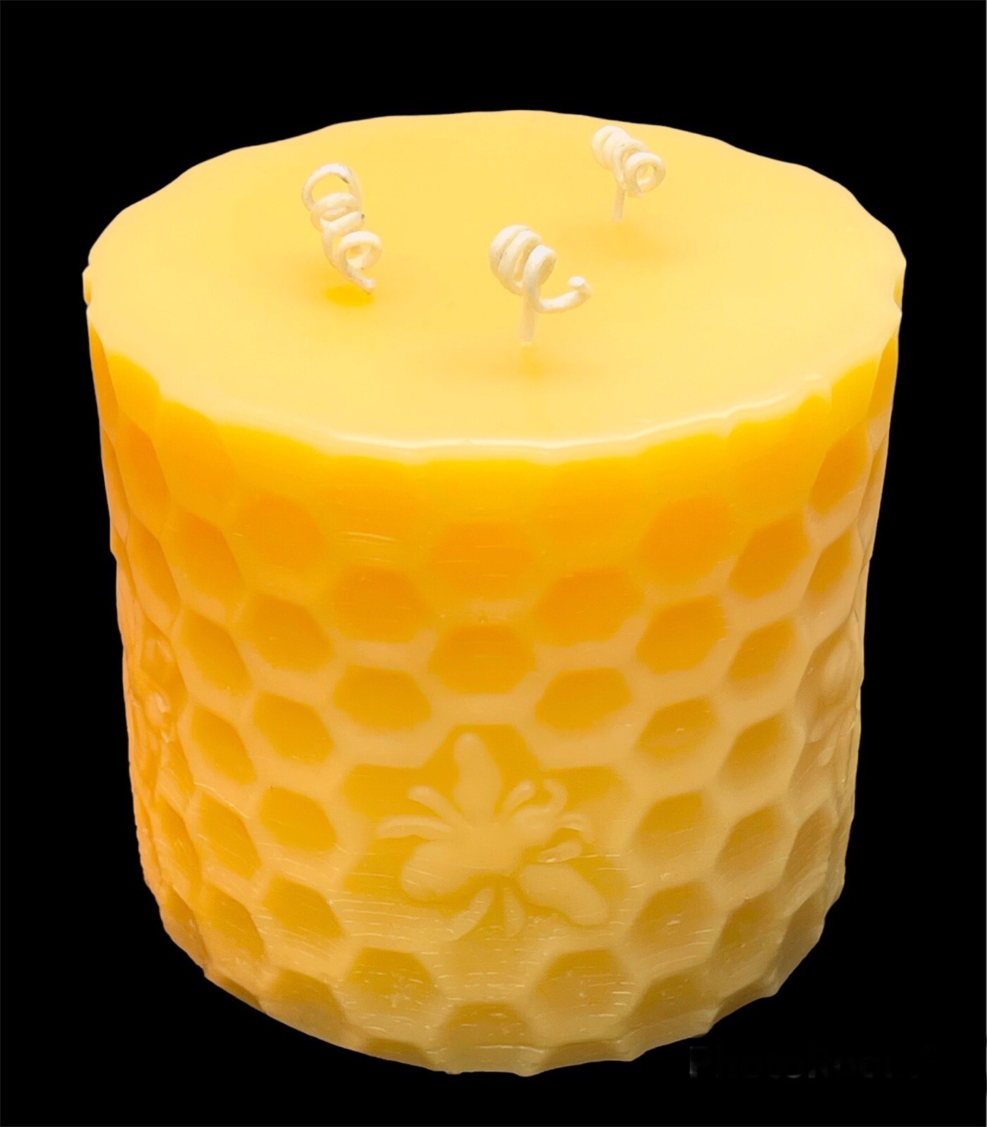 Luxury large Beeswax Pillar, Unscented Candles, Made in Canada