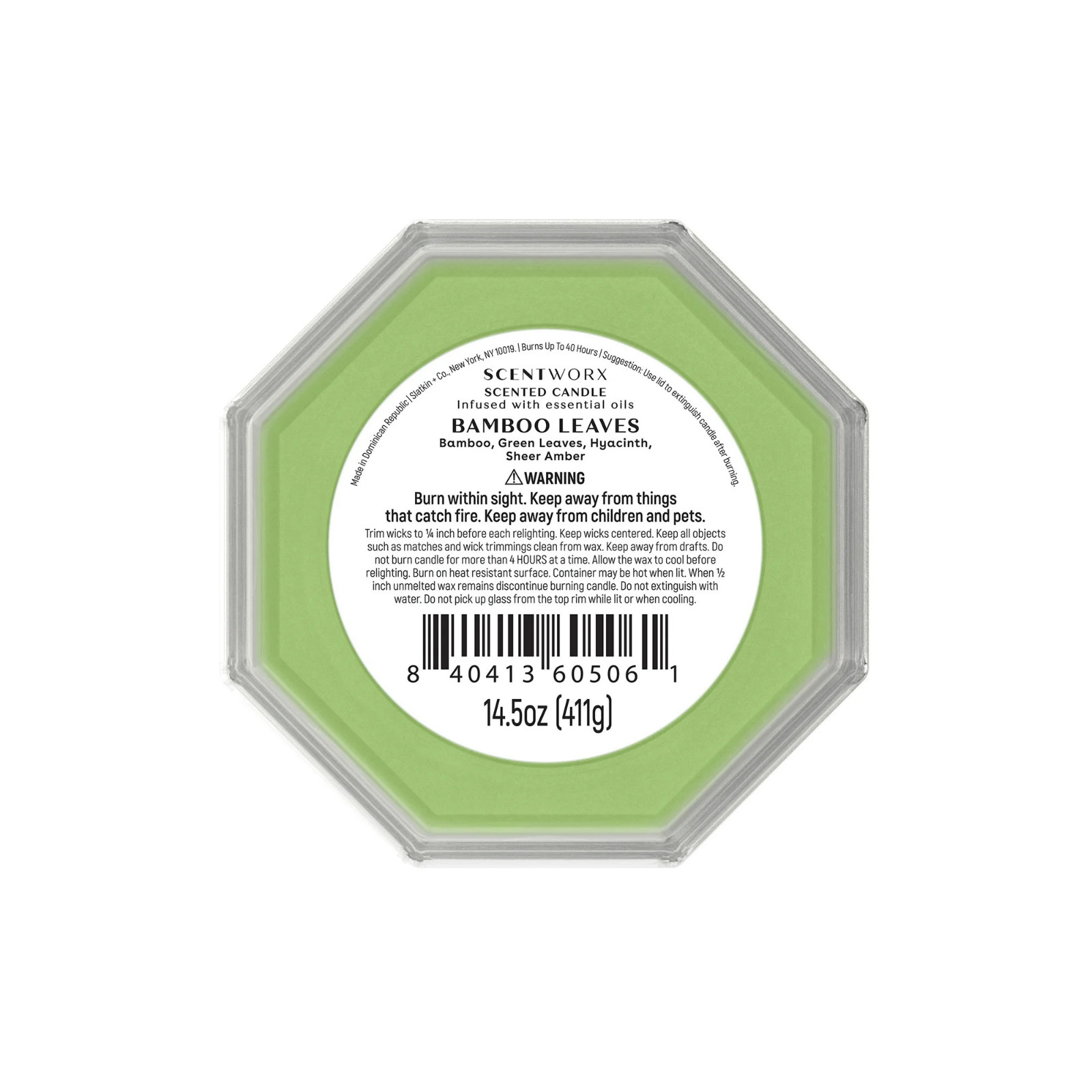 Natural Bamboo Leaves Scented 3-Wick Candle in Glass Jar 14.5 Oz Home Fragrance
