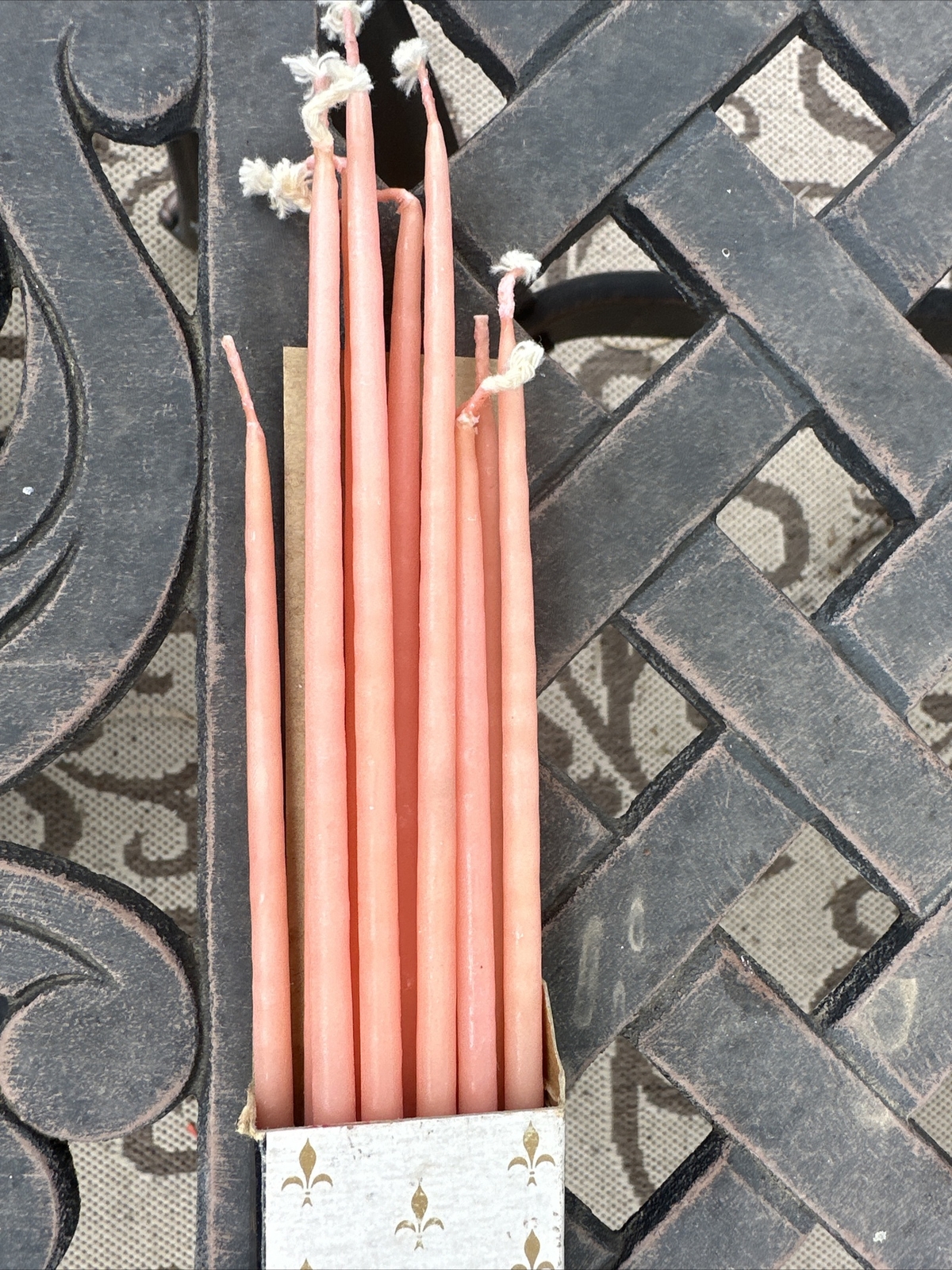 Set Of 2 – 12 Vntg hand dipped Tiny Taper candles 15 1/2in originalbox New/Old