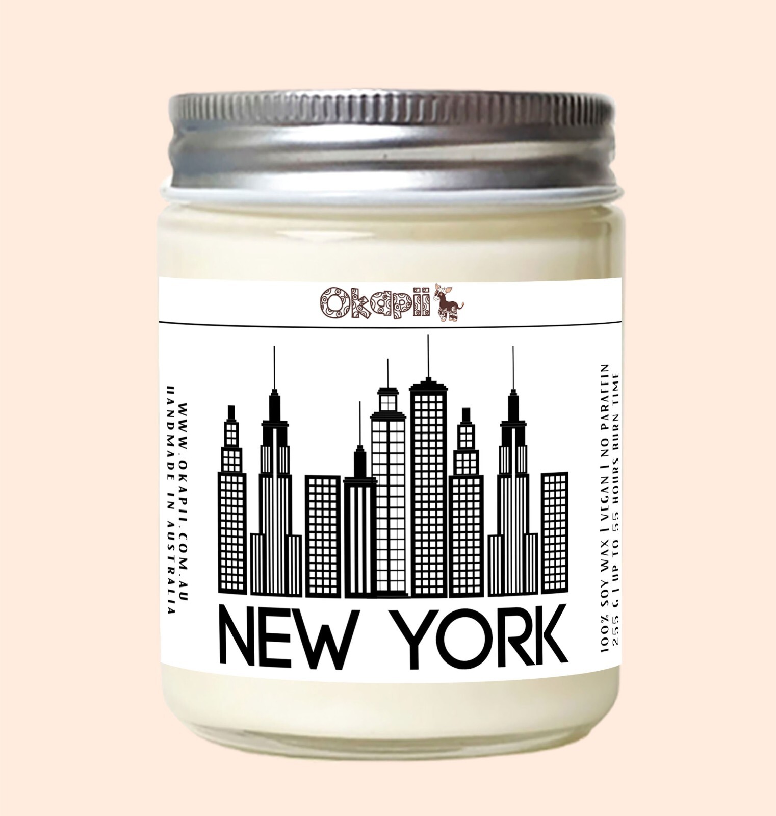 City Candles | New York City Candle 255 g/9oz ~55 to 60 hrs burn time