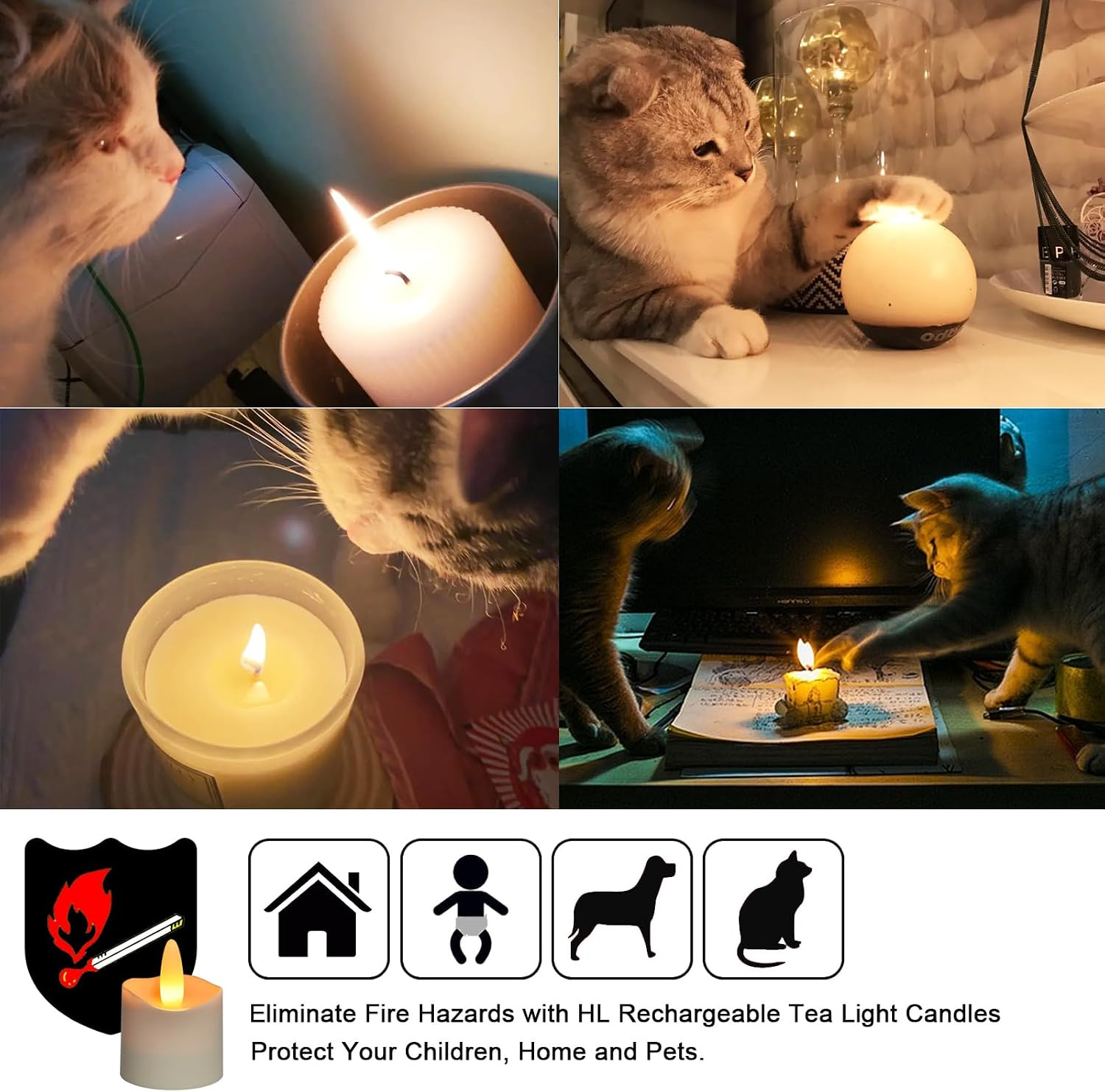 Flameless Candles with Remote Timer, 100+Hours Rechargeable Waterproof Outdoor C