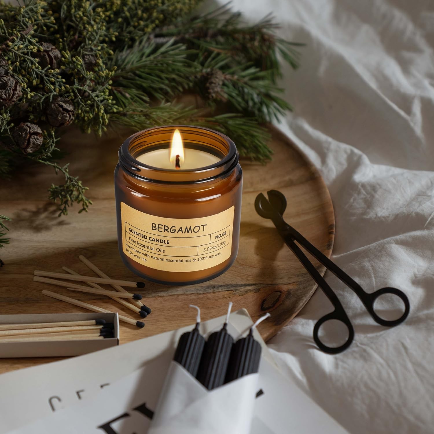 12 Pcs Scented Candles with Added Natural Essential Oils, 3.05oz, Suitable fo…