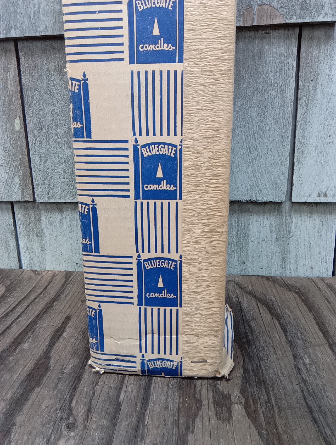 RIDICULOUSLY RARE! 21X 4″ VTG NEW UNUSED GLITTERED TEXTURED FREESTANDING CANDLE!