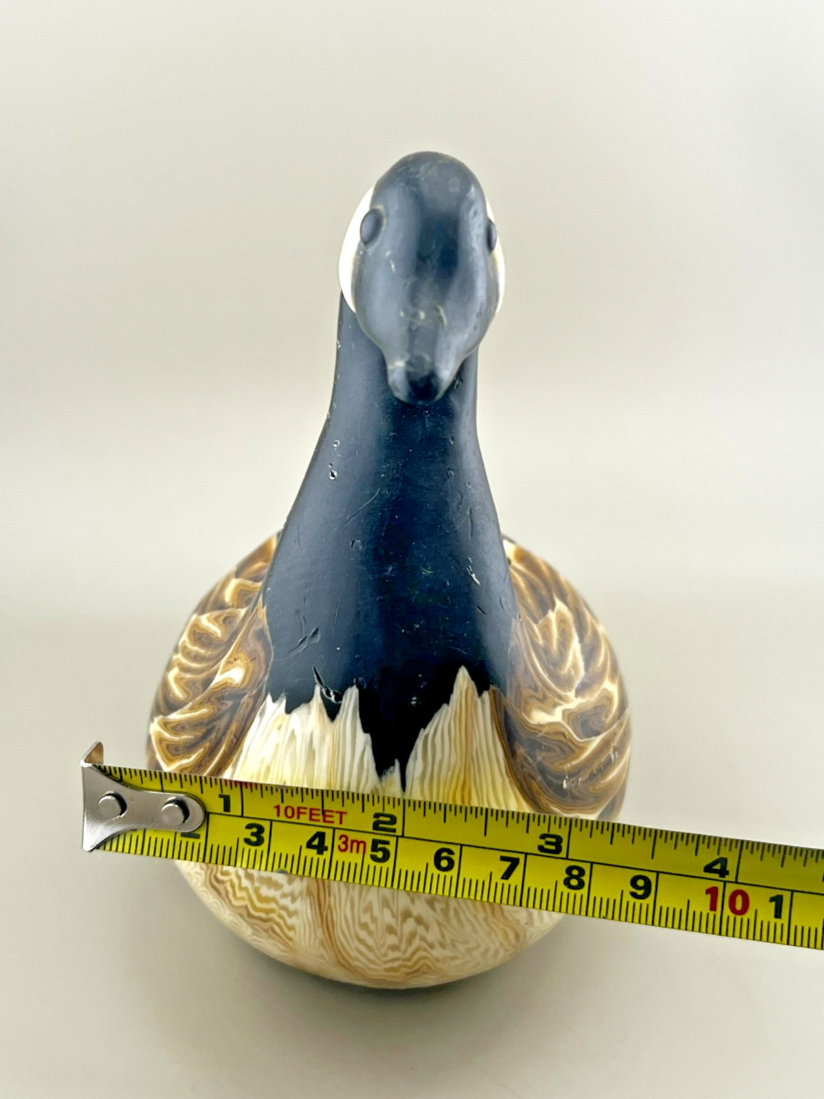 Vtg Canada Goose Wax Candle Figurine Marbled Home Decor Bird Geese Brown Black