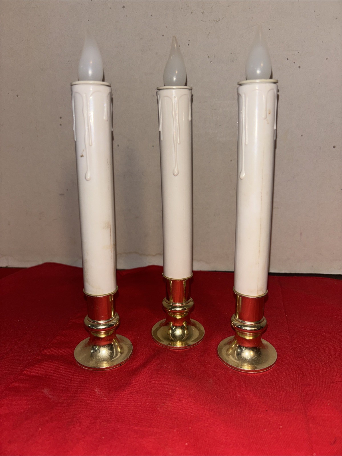 Battery operated window candle lights brass Christmas Drip Look 3 Cordless