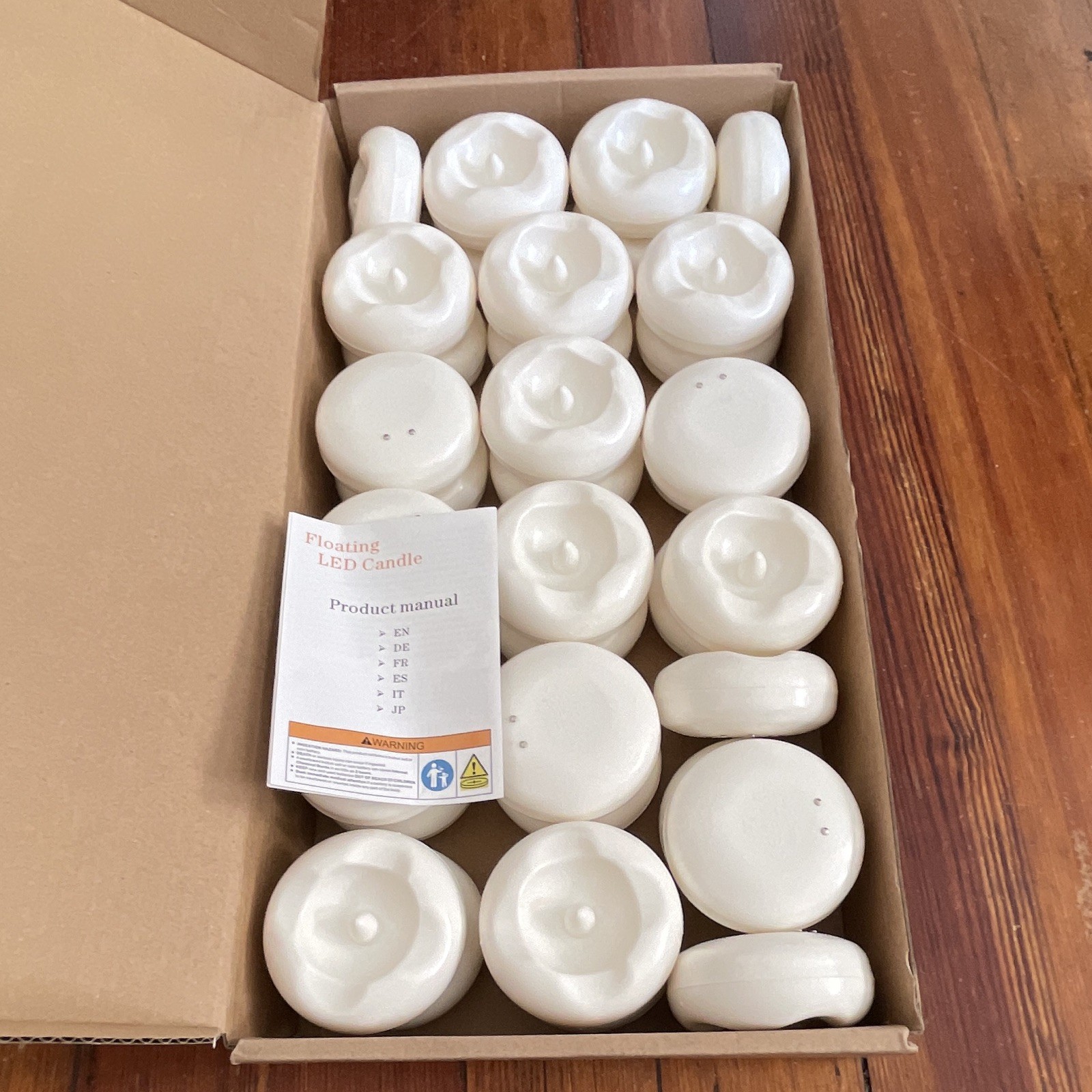PF-36PK Floating Flameless LED Candles, White Mini Round, 36 Pack CR2032