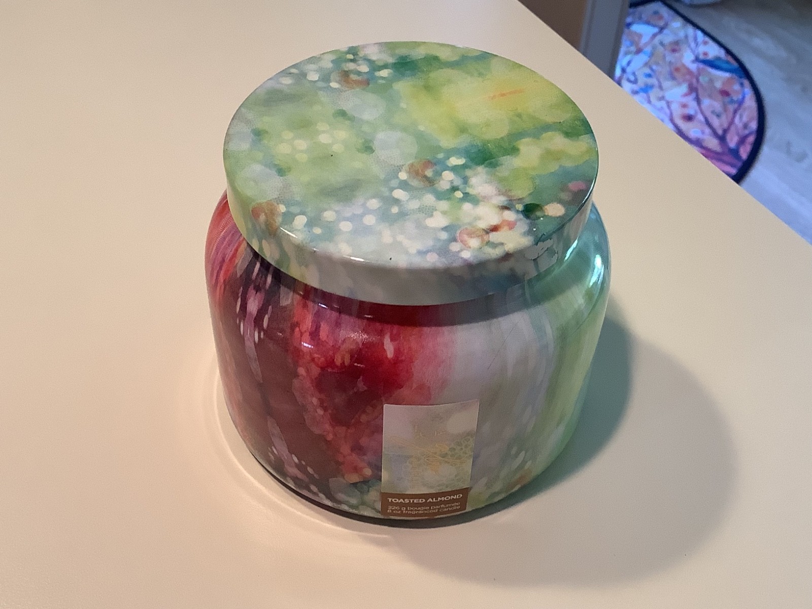Anthropologie Capri All A Glow Glass Candle, 8oz, Toasted Almond, New