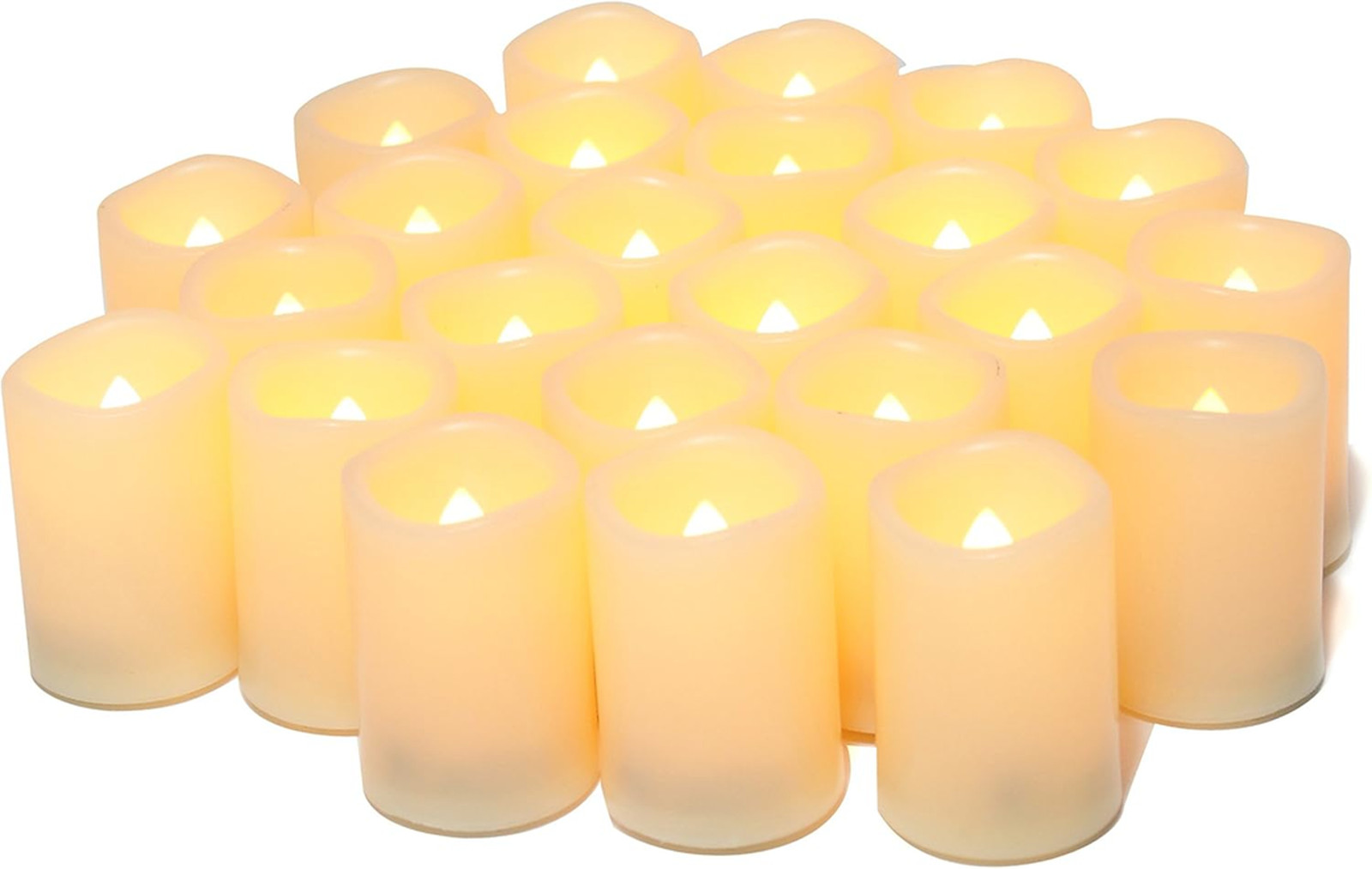 Flameless LED Votive Candles 24 Pack, 1.5″ x 2″, Battery Operated Flickering