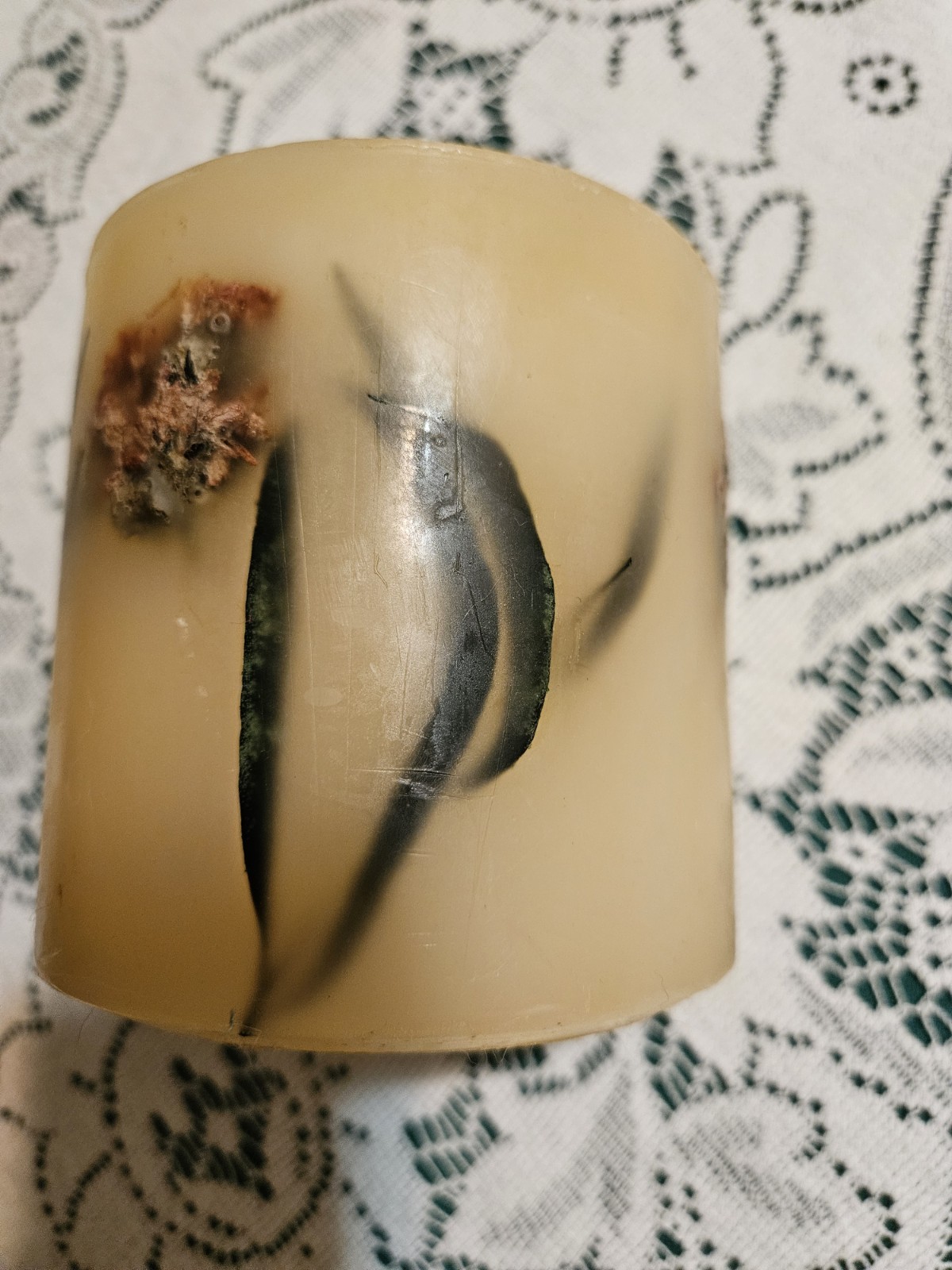 Claires Garden Botanical Candle With Flowers And Floral Stems Vintage