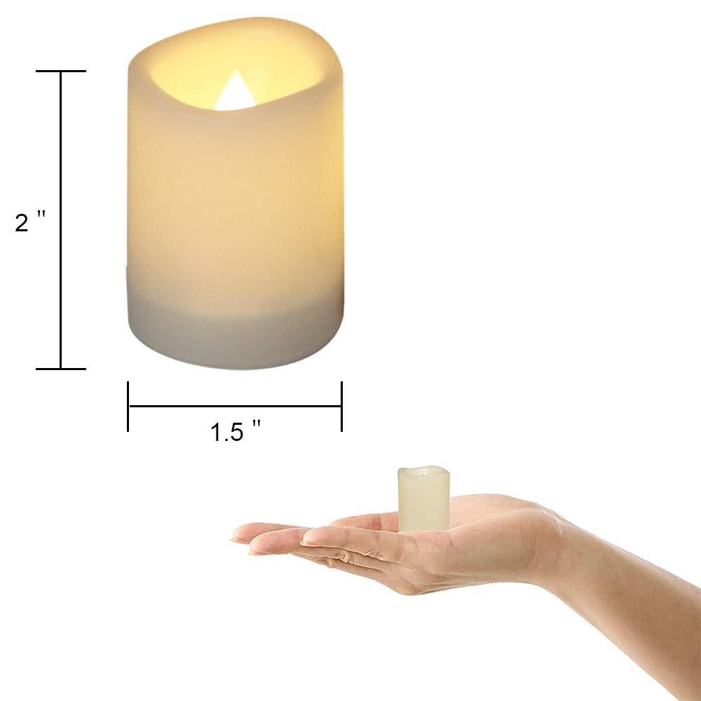 Waterproof Outdoor Votive Flameless Candles with Timer White