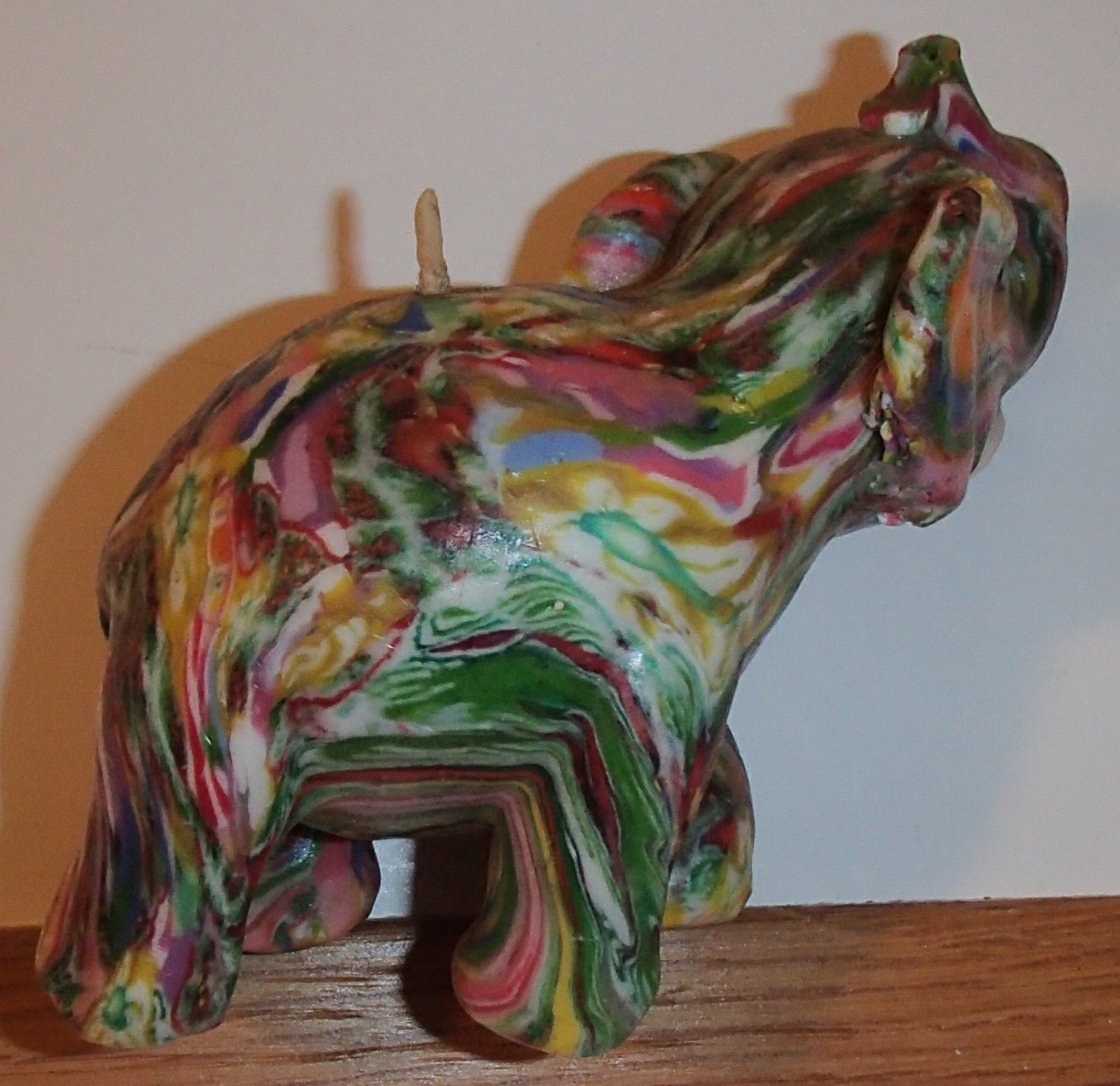 Multi-Color Swirled Elephant Candle 3″ x 4″