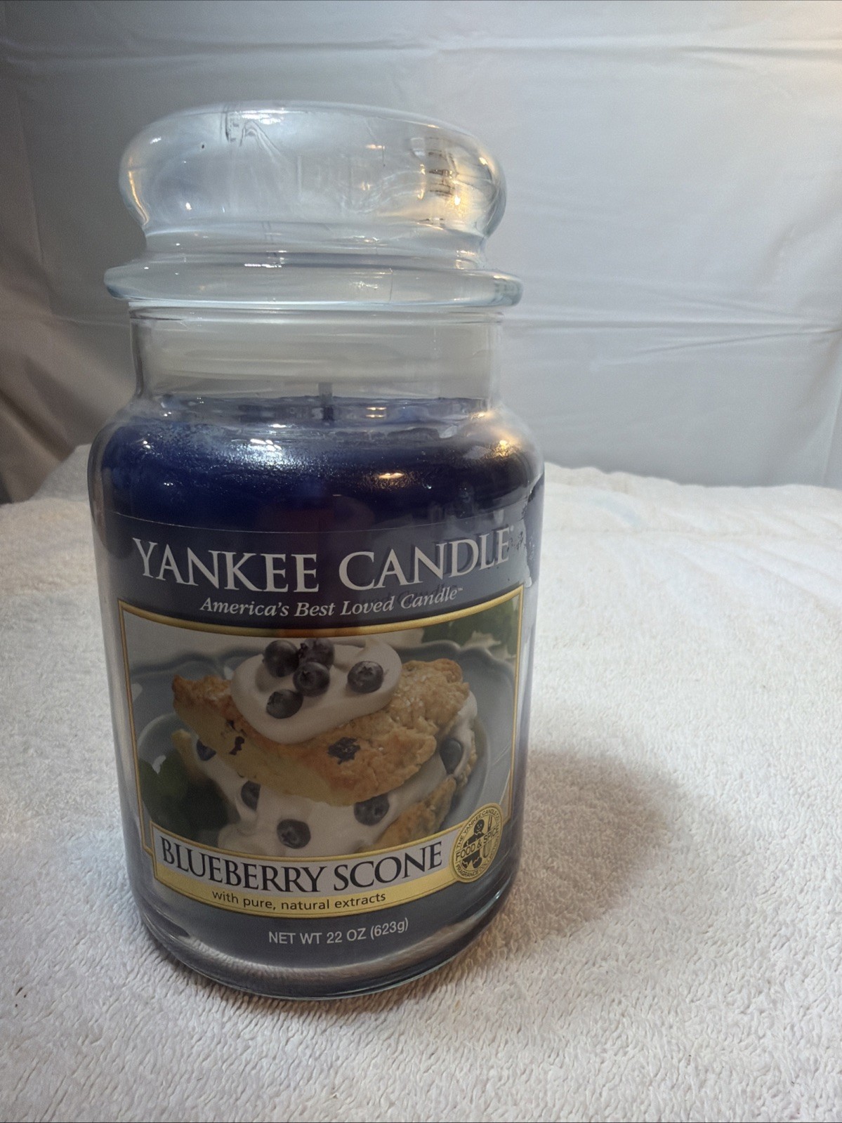 Yankee Candle Blueberry Scone Large Jar Candle- RARE unlit!!