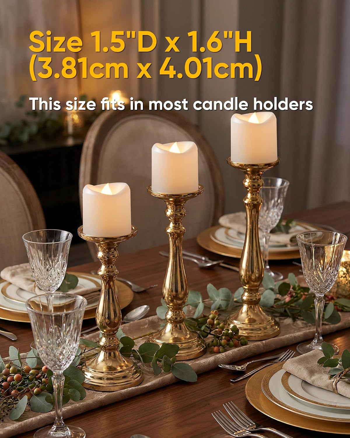 24-Pack White Flameless Candles, Flickering Votive Candles, 100 Hours