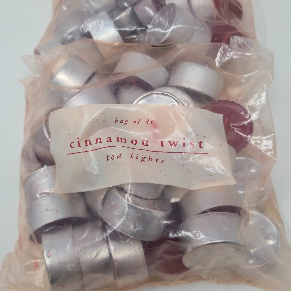 Vintage Pier 1 Imports Cinnamon Twist Tea Lights 2 Bags of 30 (60 Total) Germany
