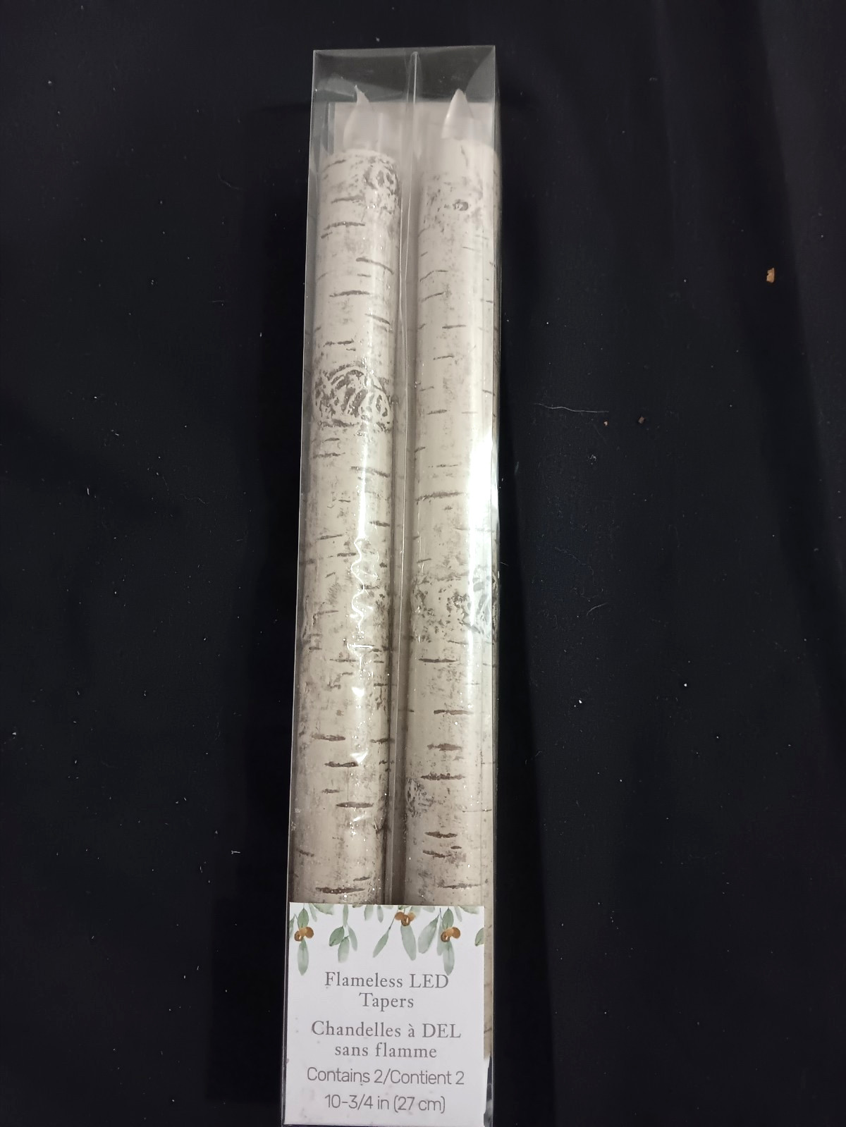 Pier 1 Flameless LED Taper Candles Birch Tree Design NIB