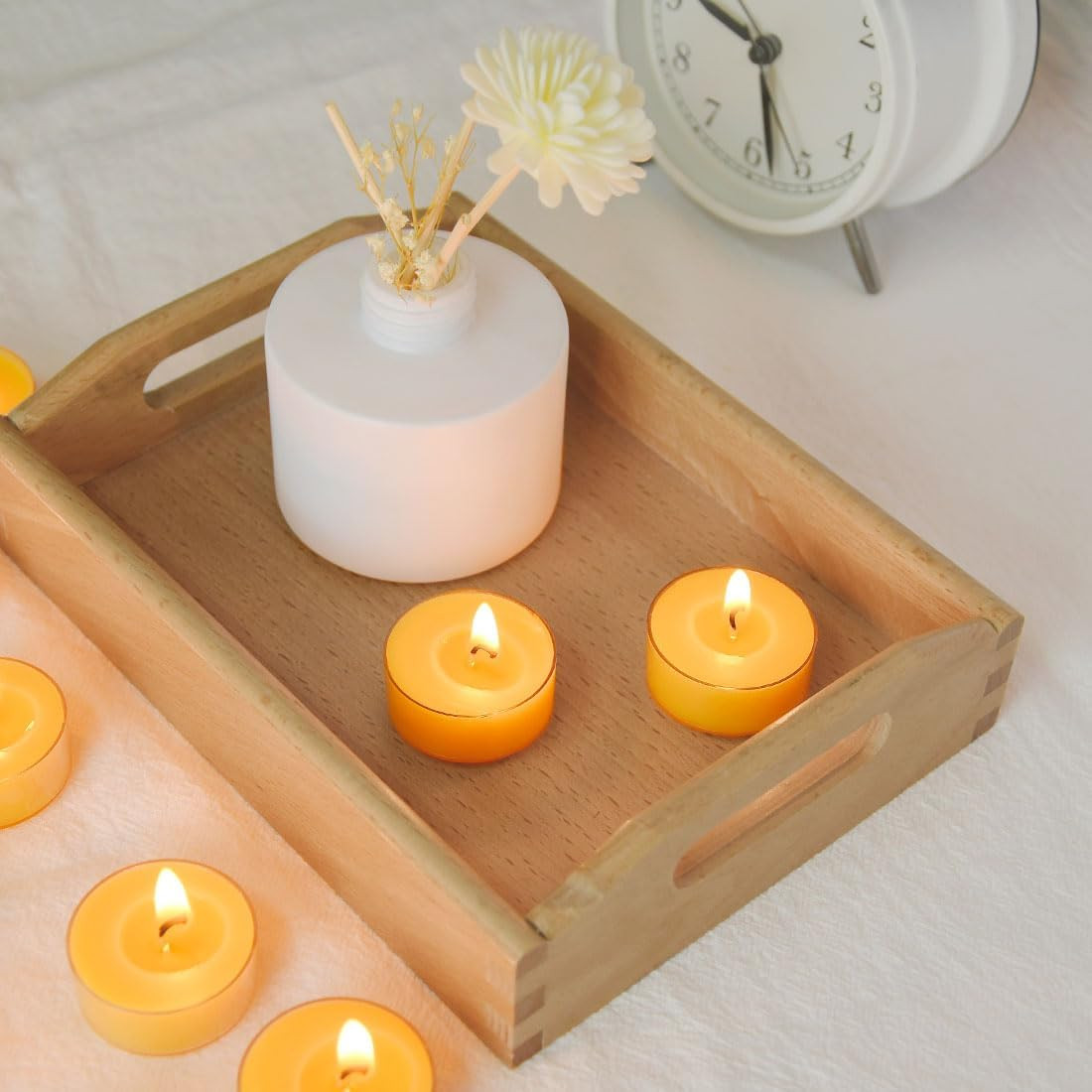 Natural Yellow Beeswax Tealight Candles – 12pcs – Organic Candle Natural Scent S