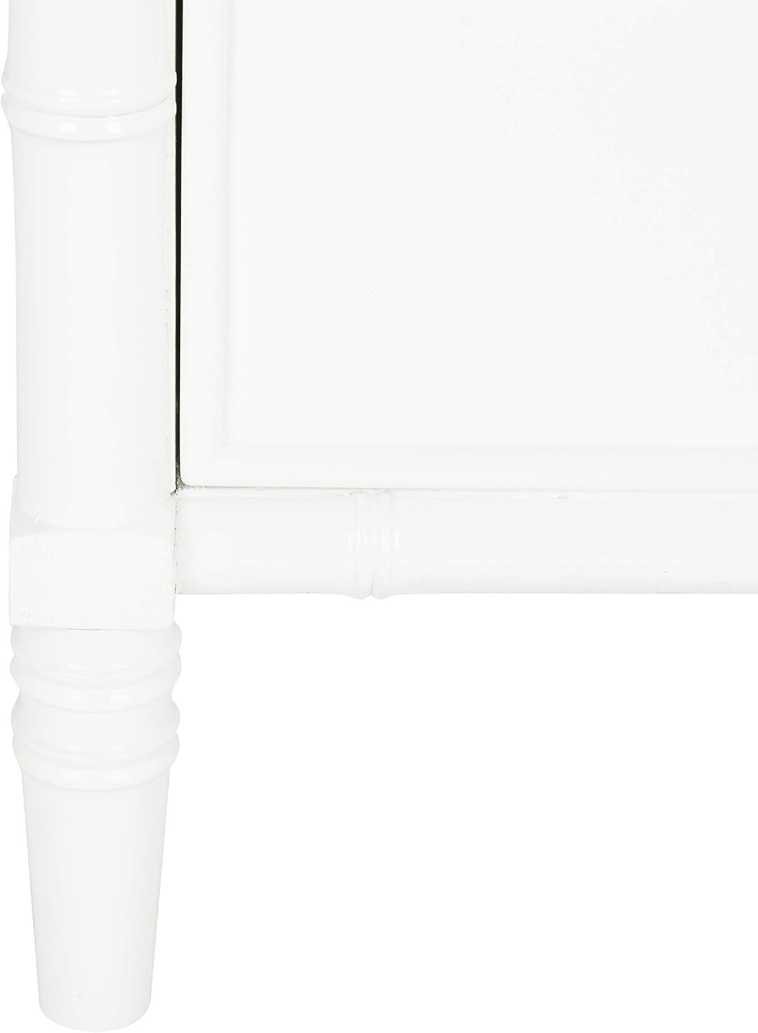 Mina Modern Coastal Bamboo Nightstand with 3 Drawers – 25″ White Finish