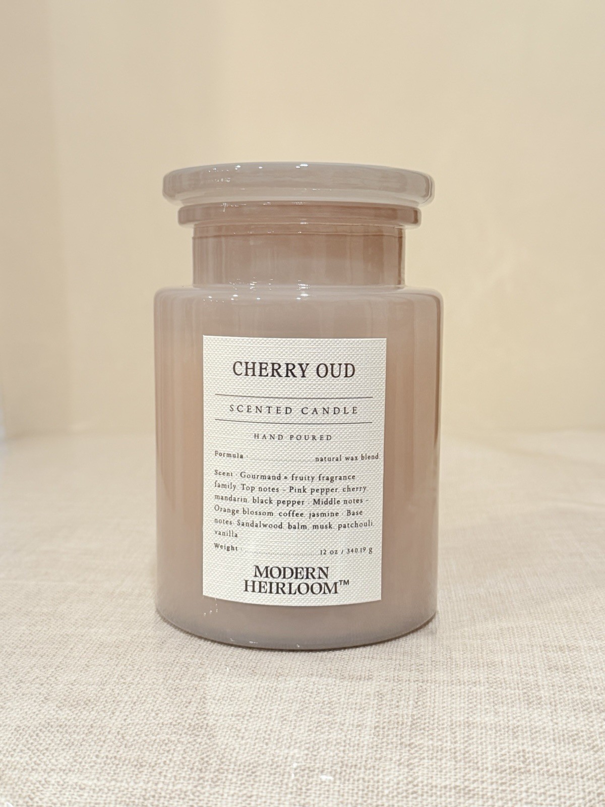 Sand & Fog Modern Heirloom Cherry Oud One Wick Scented Candle 12 oz