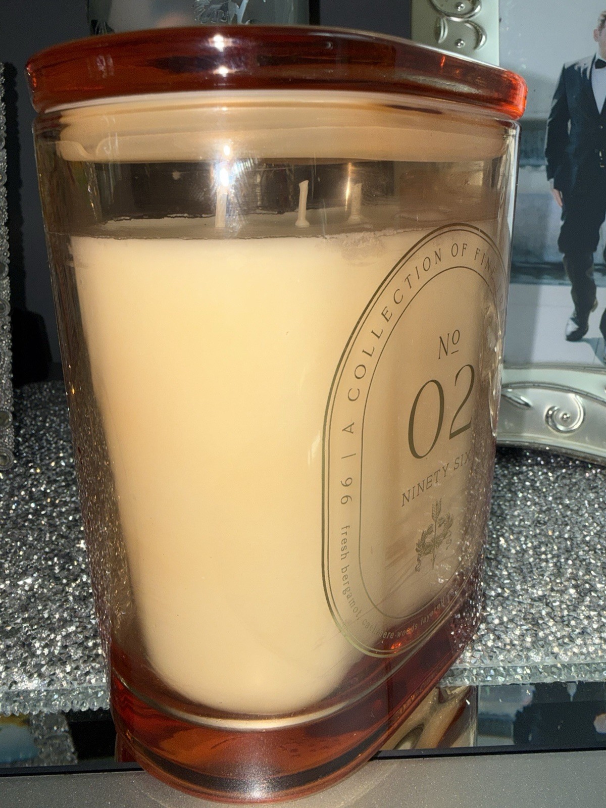 Ninety Six No 02 Candle 26 oz 3-Wick Large Premium Bergamot Rose Amber DW Home