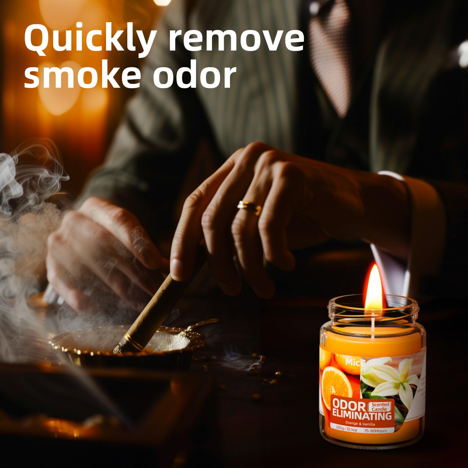 Orange & Vanilla Odor Eliminating Candles for Home Scented