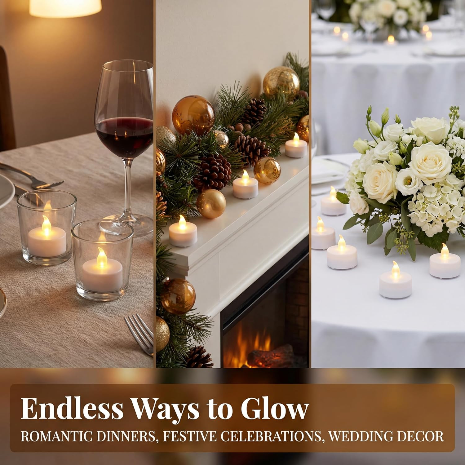 Tea Lights Flameless Battery Operated Candles-150Pack LED Flickering Votive Cand