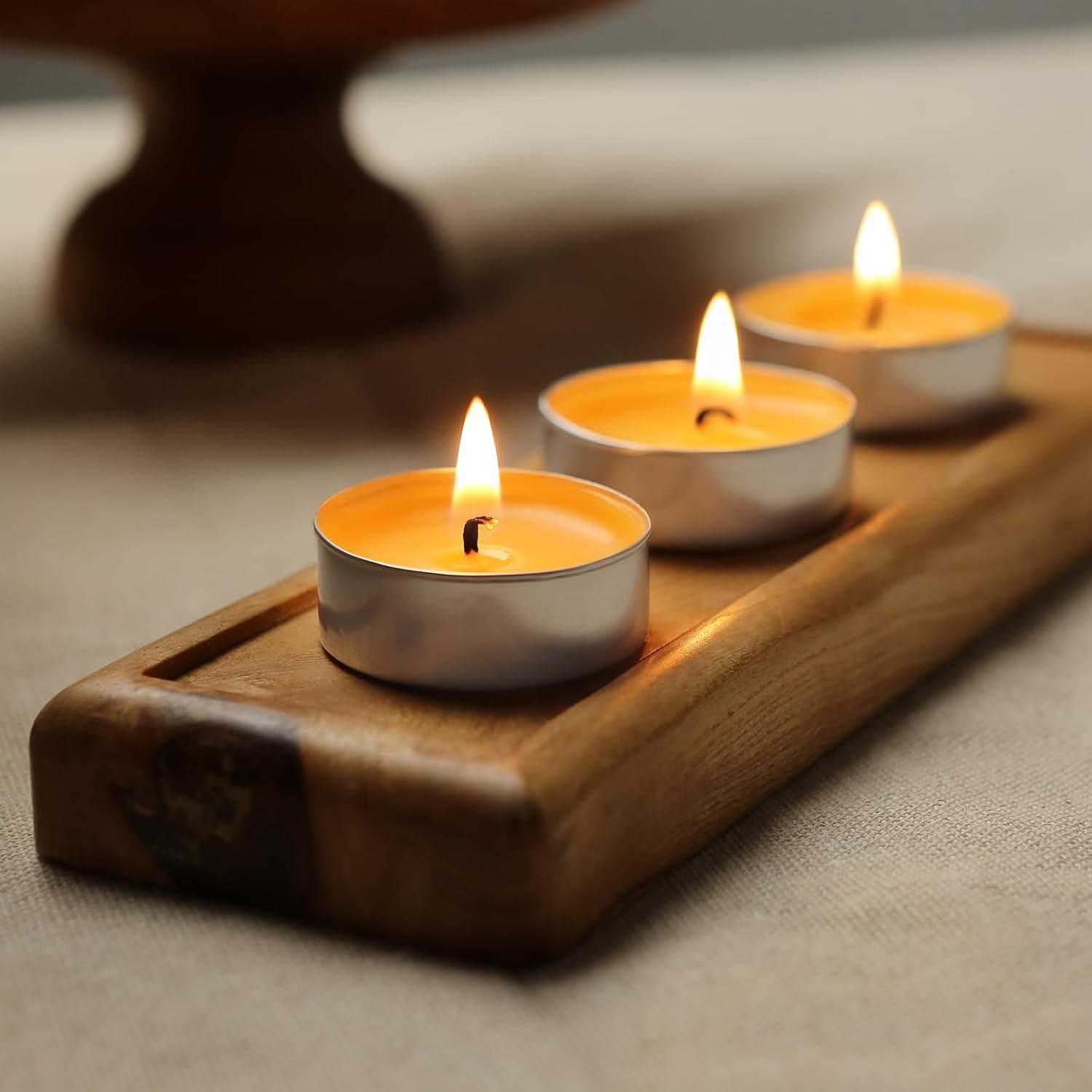 Beeswax Tea Candles in Cup, 24 Pcs, Natural Beeswax Tealight Candles with 4