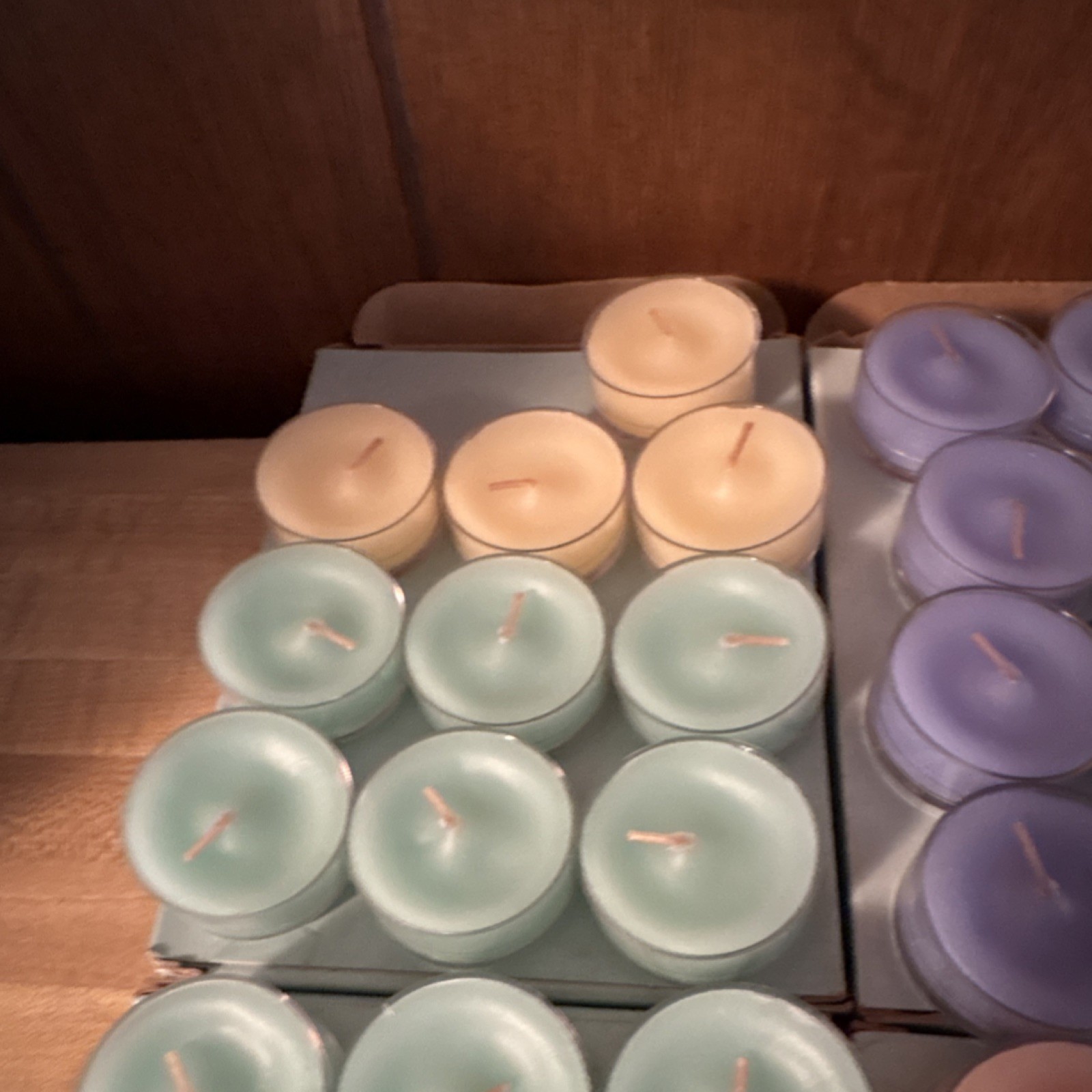 Multicolor Round Tea Light Candles, Wax, Assorted Mixed Colors, Tealights