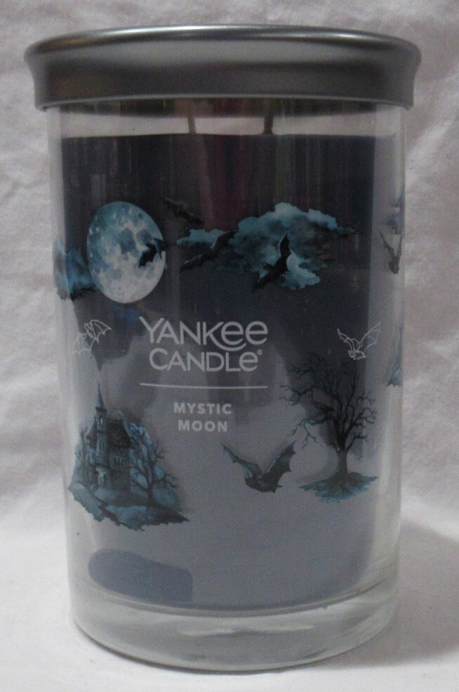 Yankee Candle Large Jar Pillar Candle 2-wick 20 oz MYSTIC MOON dark navy blue