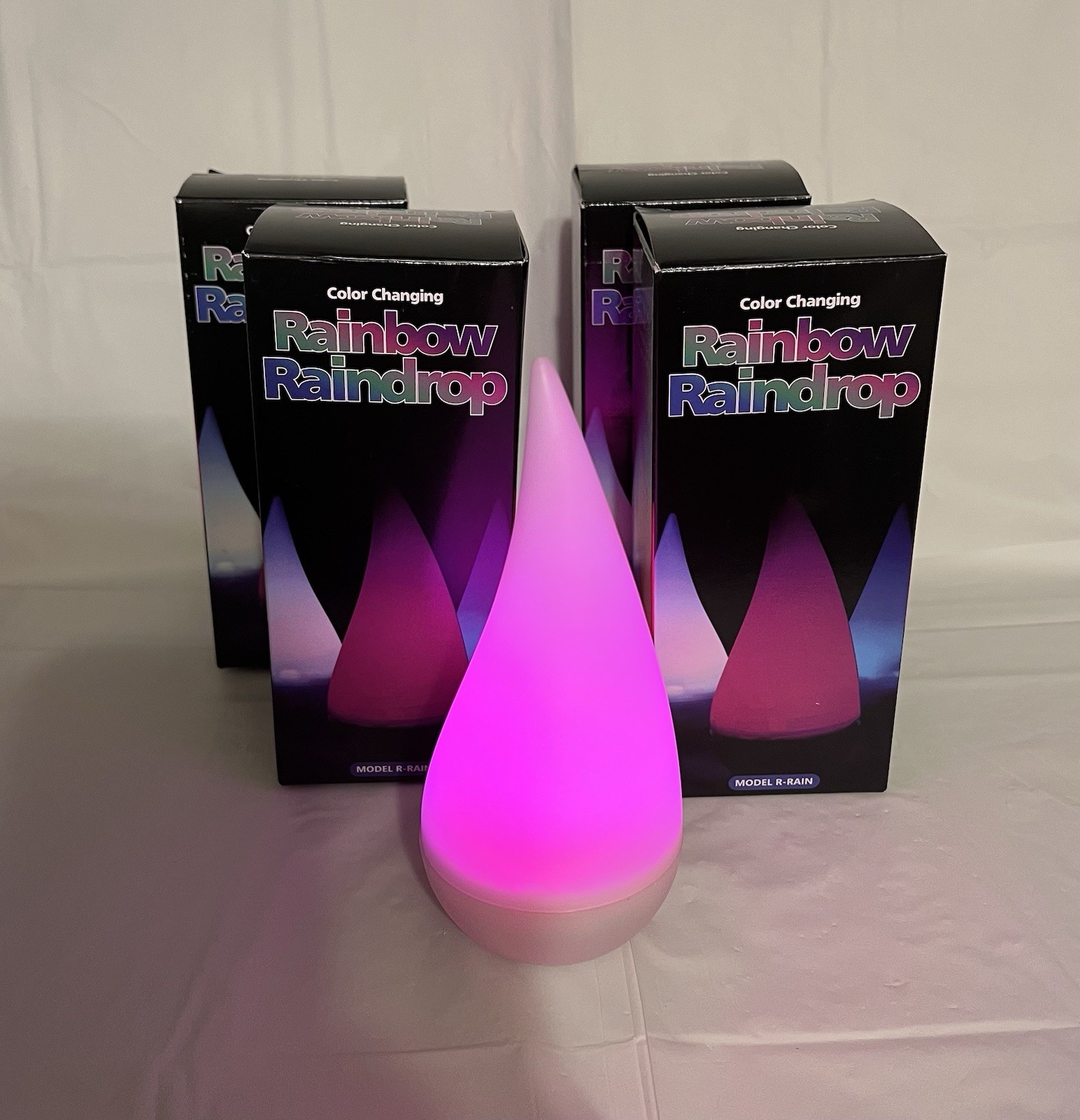 Multi Color Changing Rainbow Raindrop Light Tabletop, Party, Floats Lot Of 4