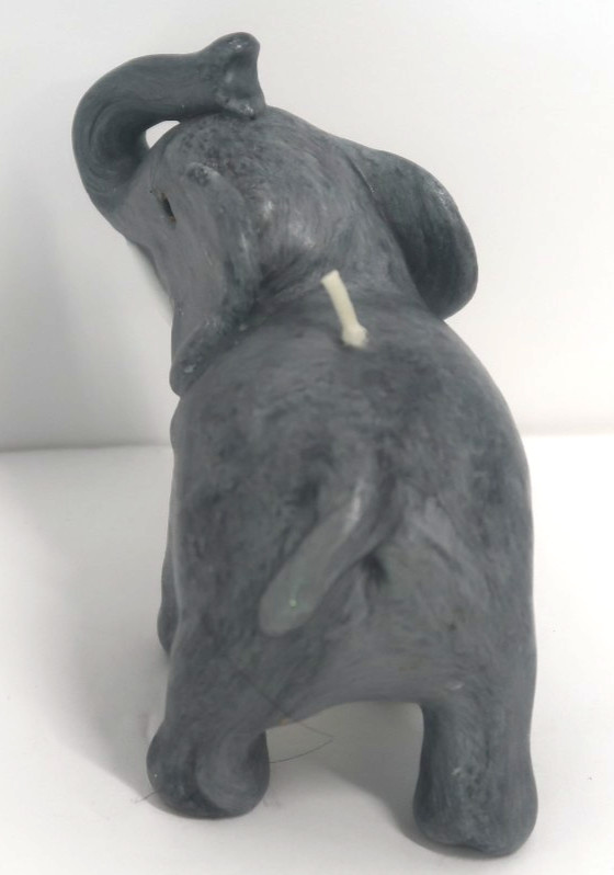 Gray Elephant Candle San Francisco Candle Co. 4 Inches Trunk Up Sm Imperfection