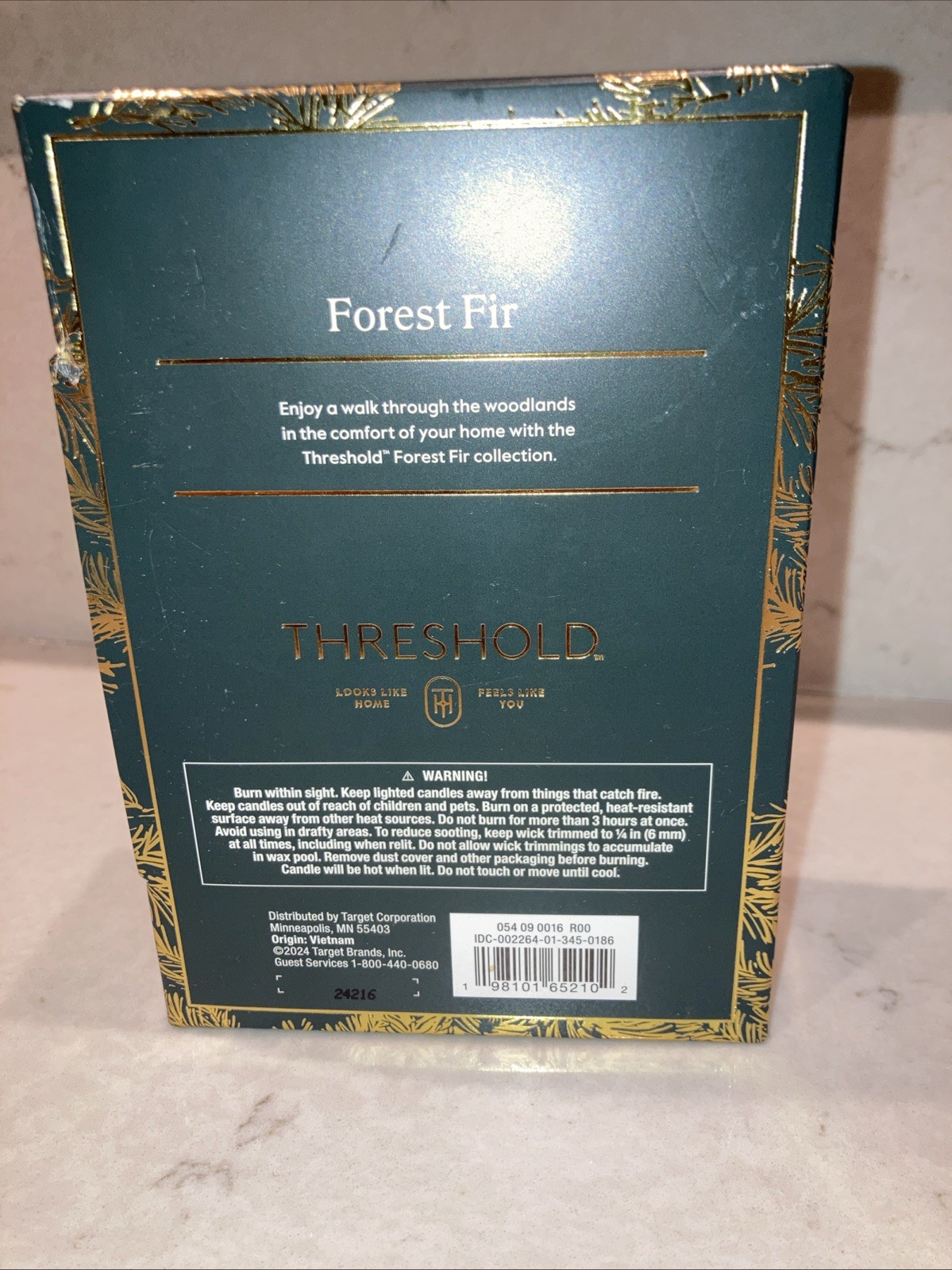 THRESHOLD Forest Fir Scented Pillar Candles Set Of 2 NIB