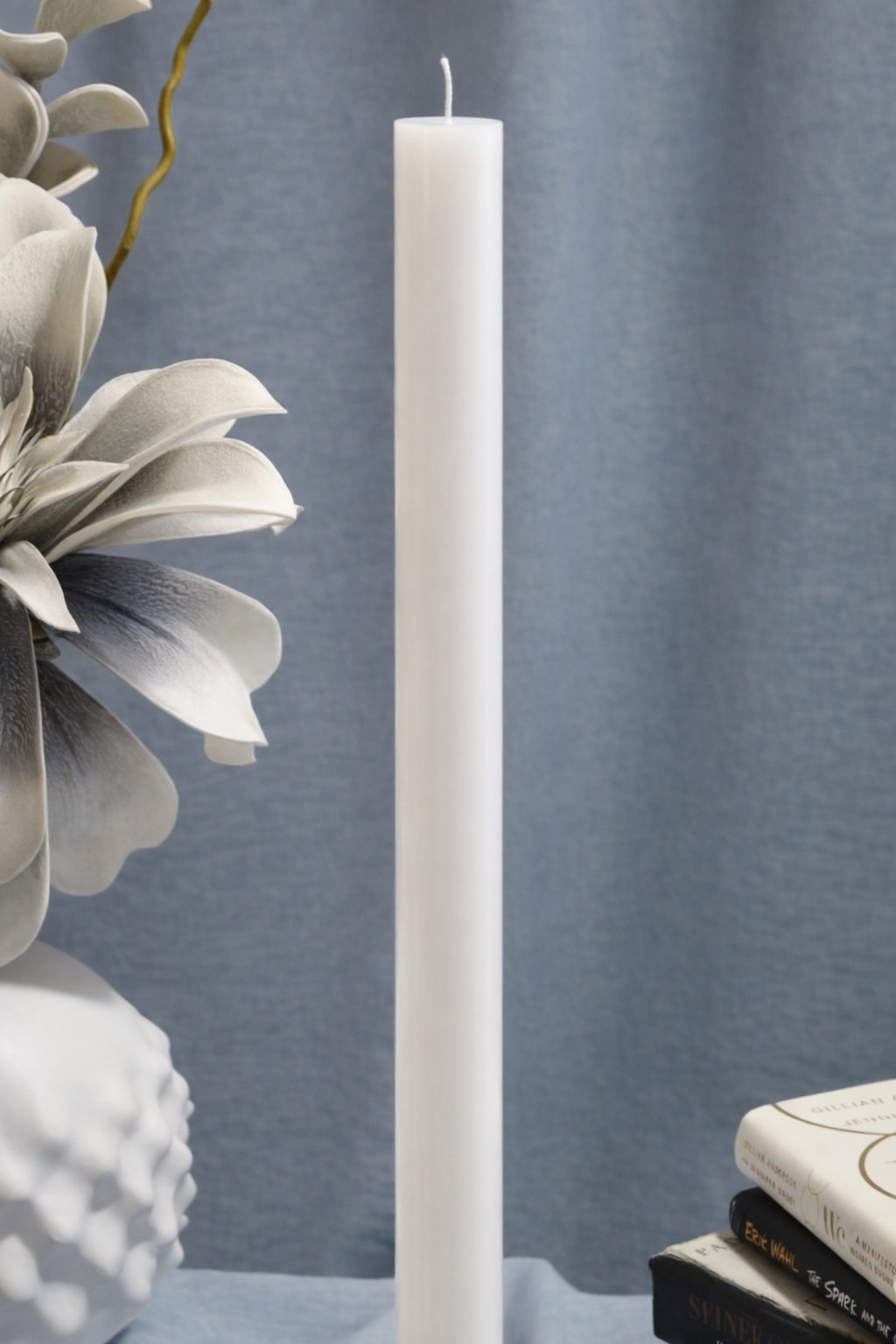 White Candle 28 inch Tall Unscented Handmade Pillar – 3 Width Options – Wedding