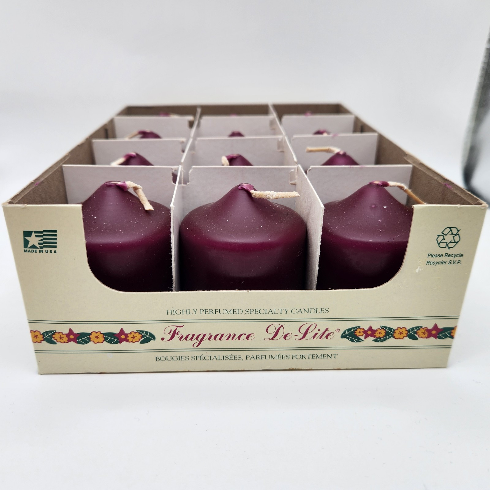 12 Pack Candle-lite 2″ x 2.5″ Small Pillar Candles Black Cherry Scent