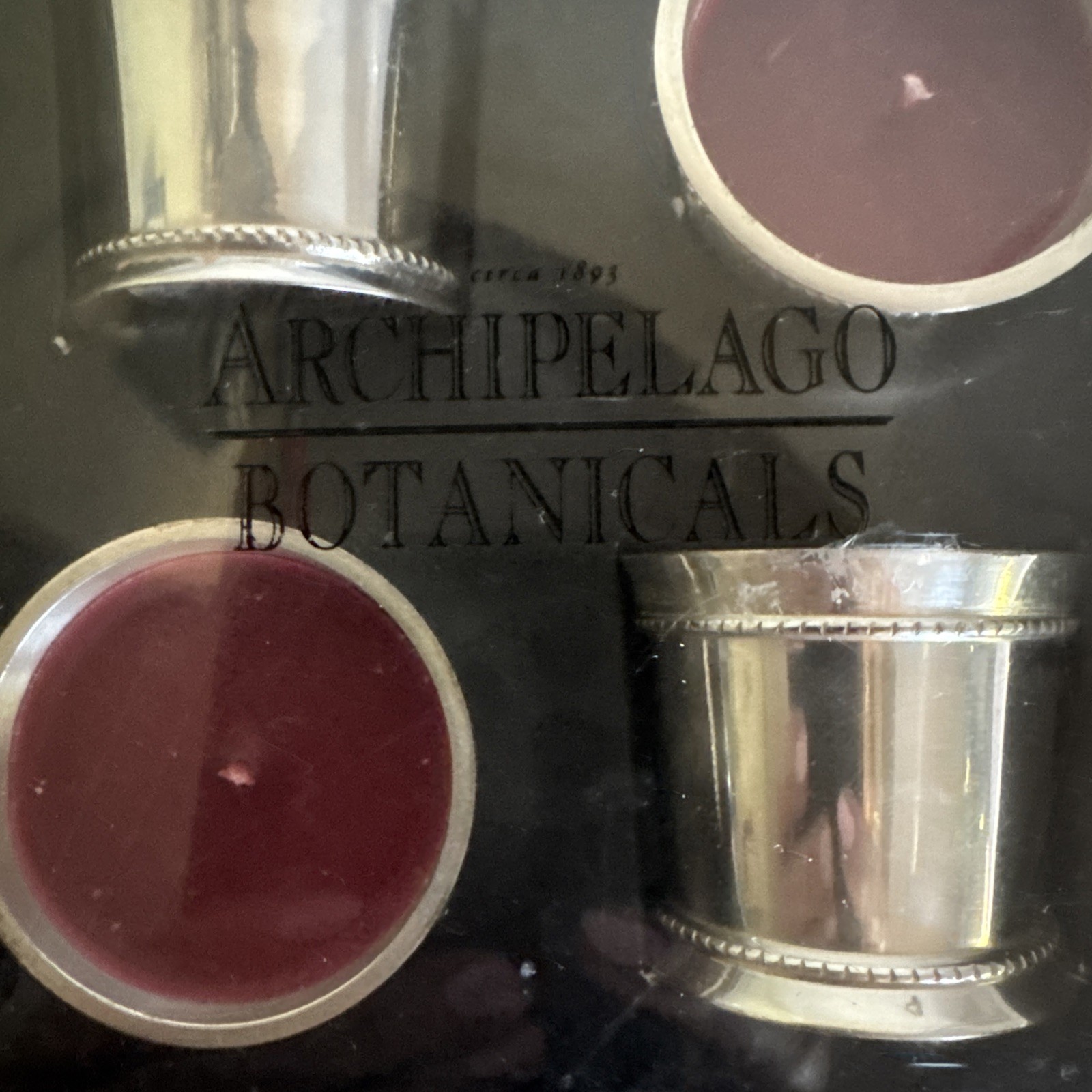 NOS VTG Archipelago Botanicals 4Pk MINI JULEP CUPS PARAMOUR Fragranced Candles