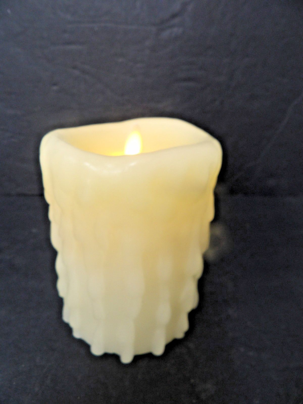Luminara Ivory Heavy Drip Wax Flameless Pillar Candle 5″ x 4″ w/ Remote