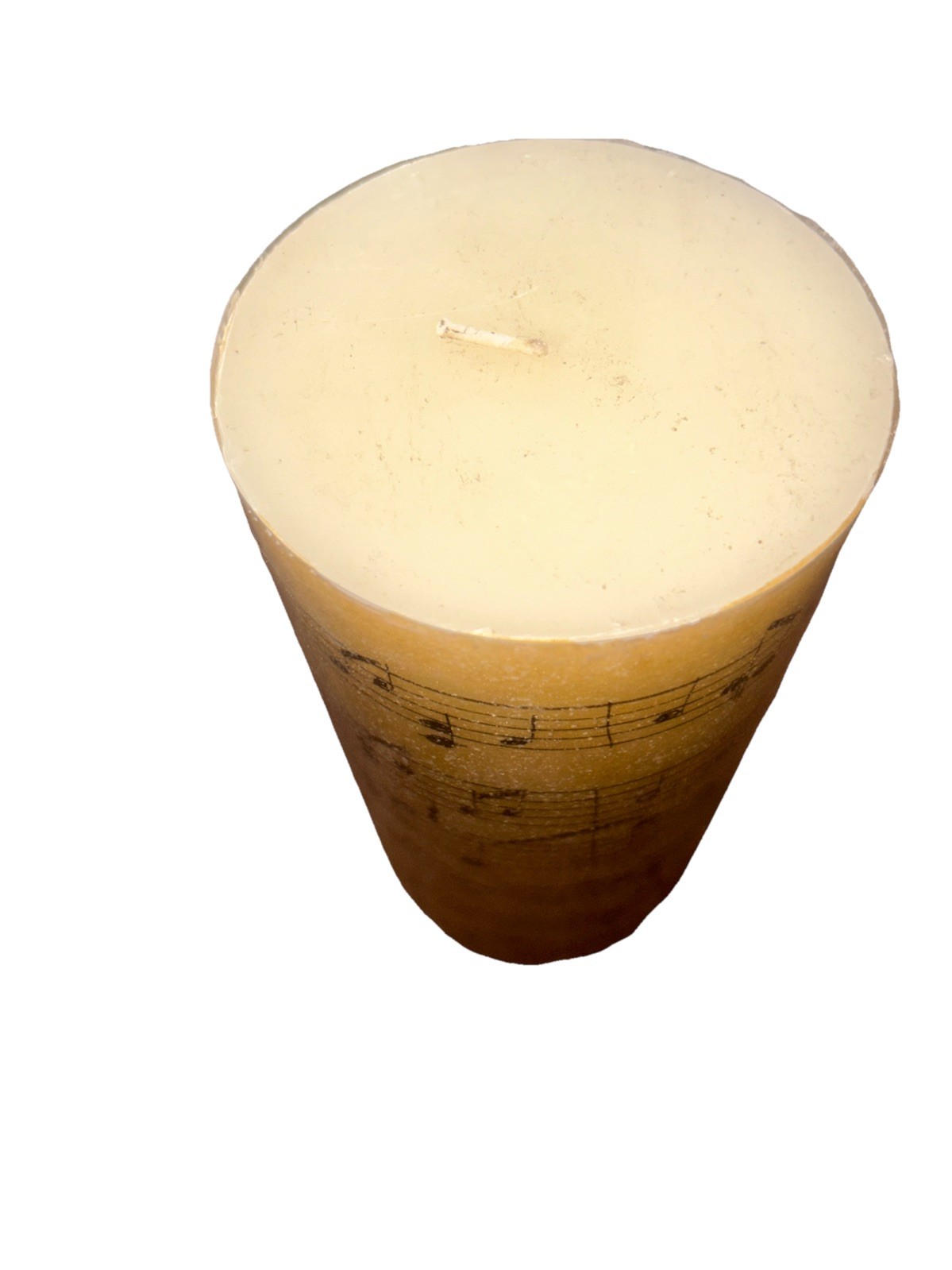 Pottery Barn Music Notes Sheet Music Pillar Candle 4×8 Unused Home Decor Plastic
