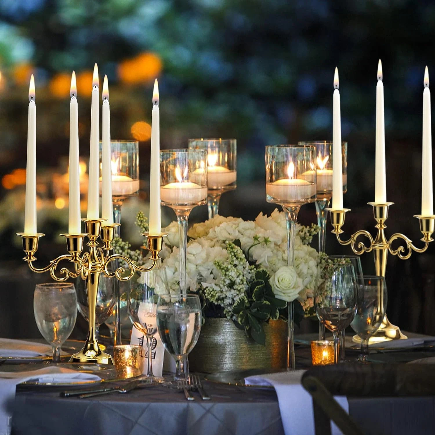 30 Pack Ivory Taper Candles, 10 Inch (H) Dripless, Unscented Dinner Candle, Smok