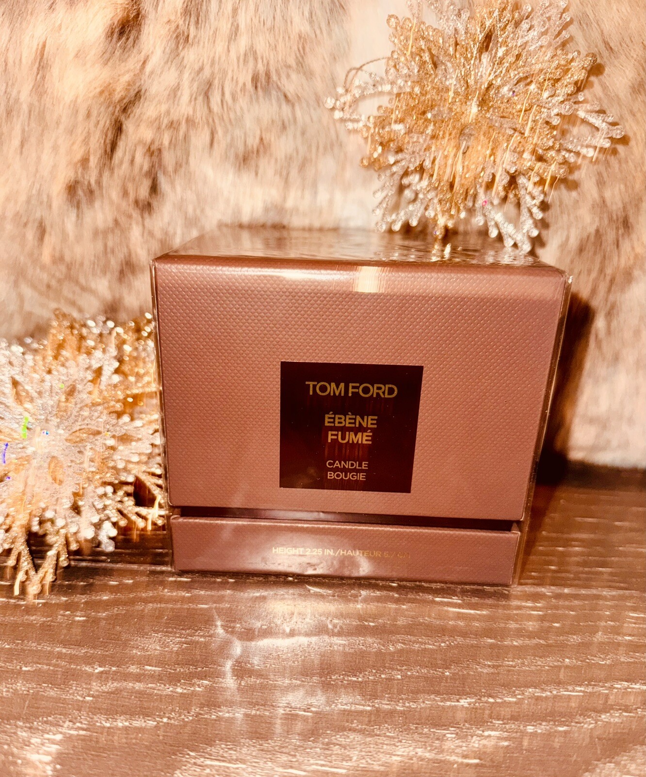 New + Sealed!! Tom Ford Ebene Fume Candle Bougie Height 2.25 In / 5.7 cm 🕯️🪵✨