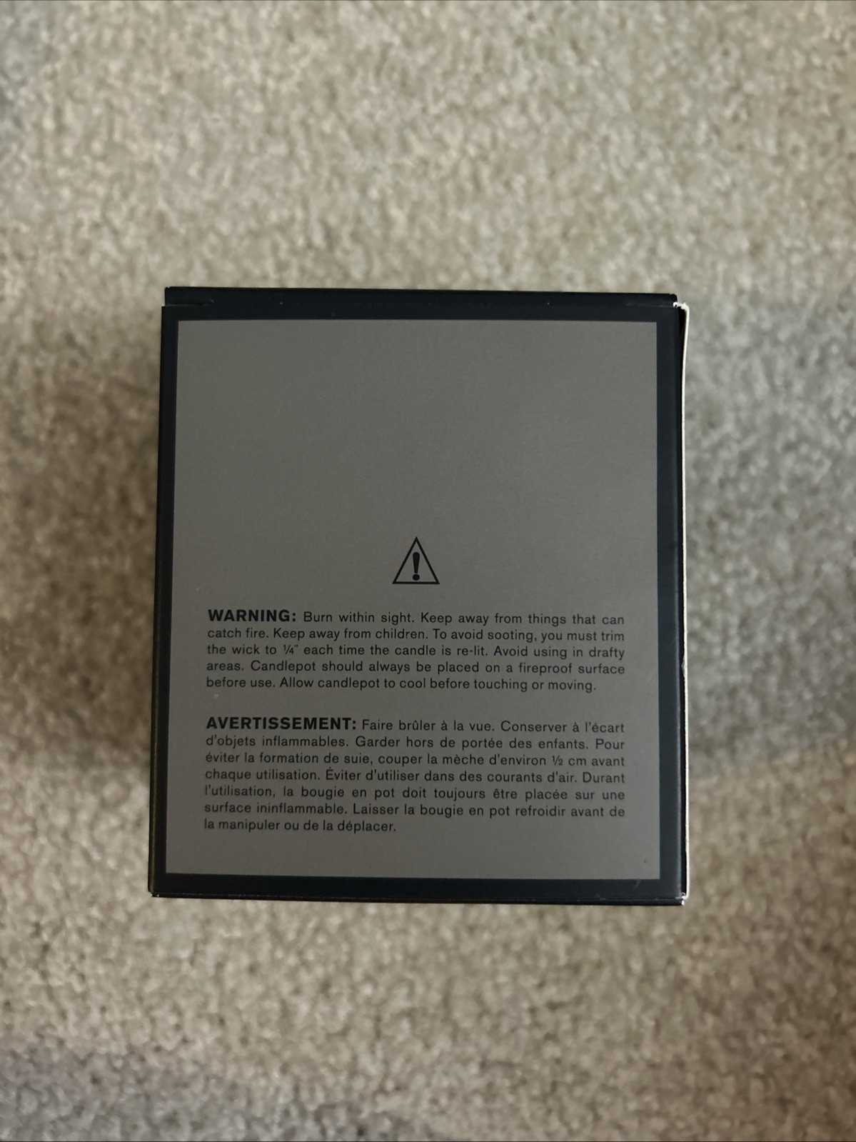 Never Used Pottery Barn GREY MOSS candle / Original Box 9 Oz