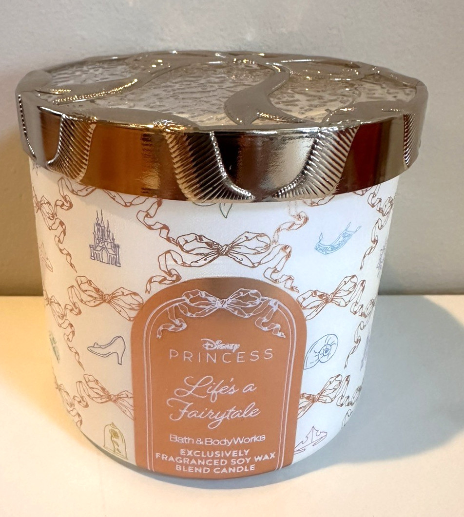 Bath & Body Works DISNEY PRINCESS Life’s A Fairytale 3 Wick Candle NEW