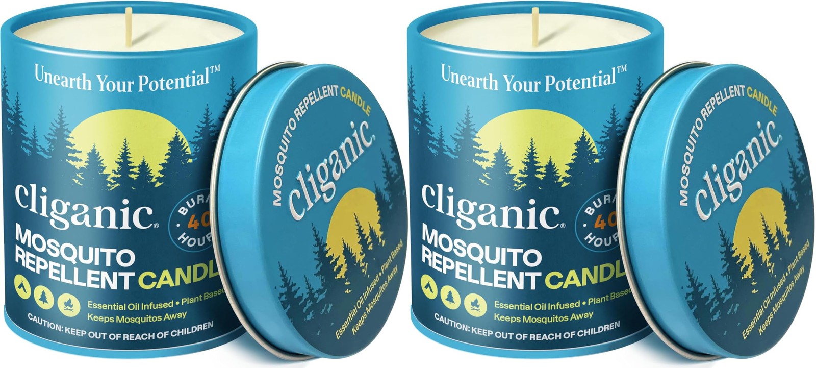 Mosquito Repellent Candle 9oz Pack of 2 Citronella DEET Free