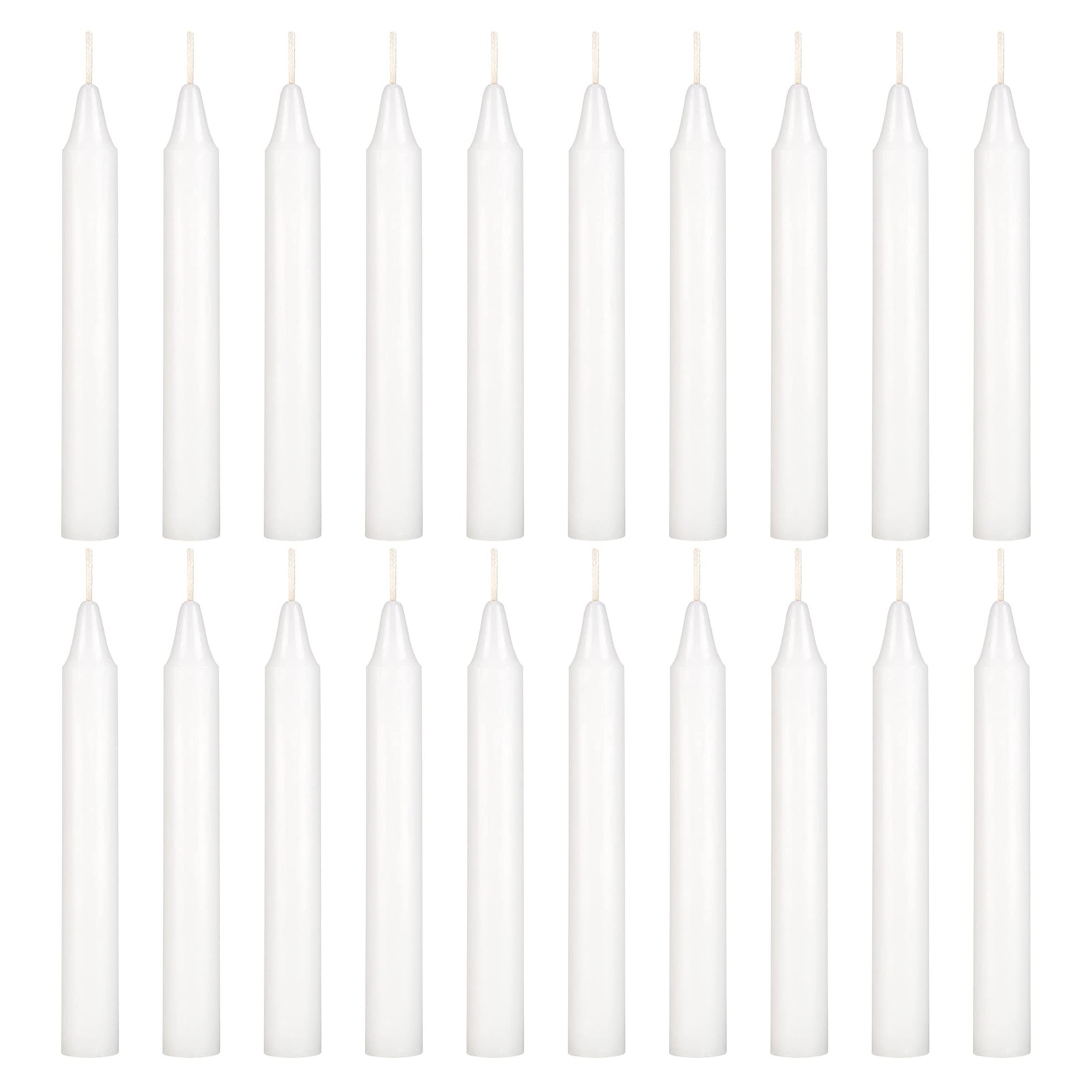 20 PCS White Mini Taper Spell Candles, 4 Inch Tall, 1/2 Inch Diameter, Unscented
