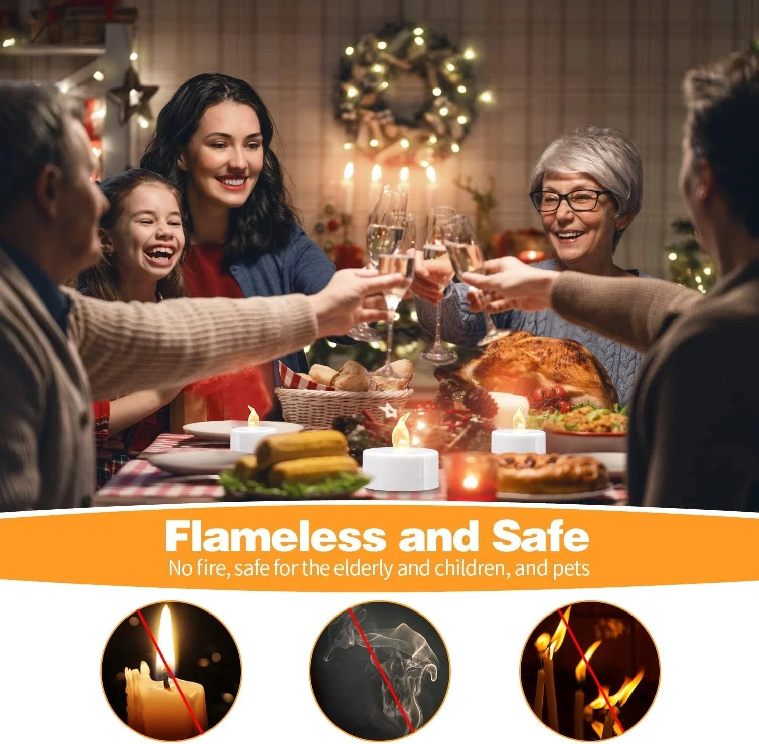 Realistic Flickering LED Tea Lights – 12 Pack of Safe Battery Operated Candles