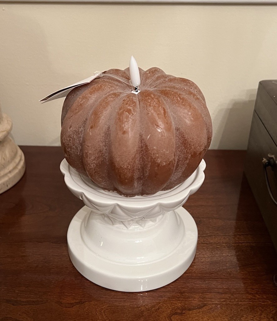 NEW Hobby Lobby Viral Brown LED Pumpkin Candle 2026 Collection stand Not Include